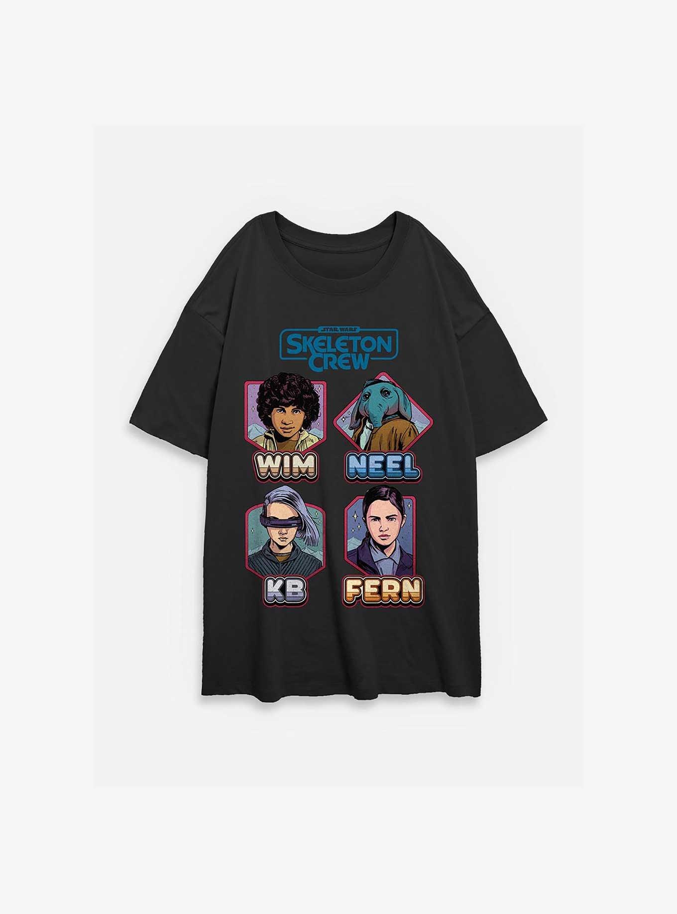 Skeleton Crew Names and Crew Womens Oversized T-Shirt, , hi-res
