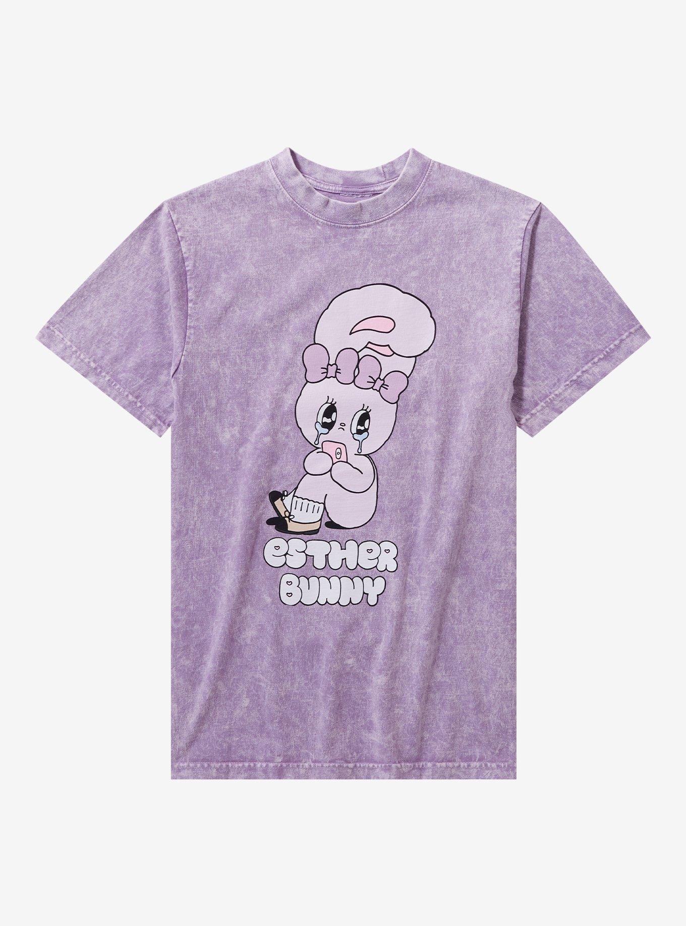 Esther Bunny Crying Purple Wash T-Shirt | Hot Topic