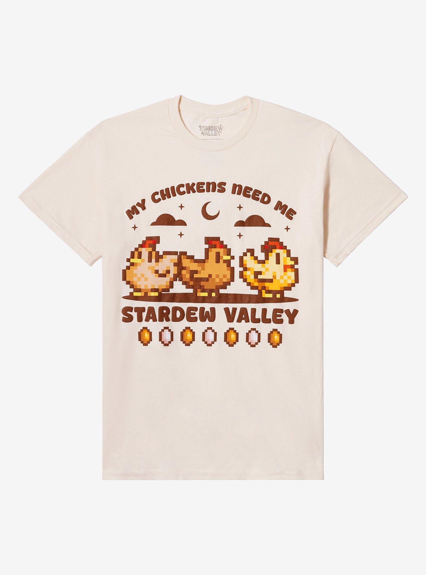 Stardew Valley Chickens Puff Print T-Shirt, , hi-res