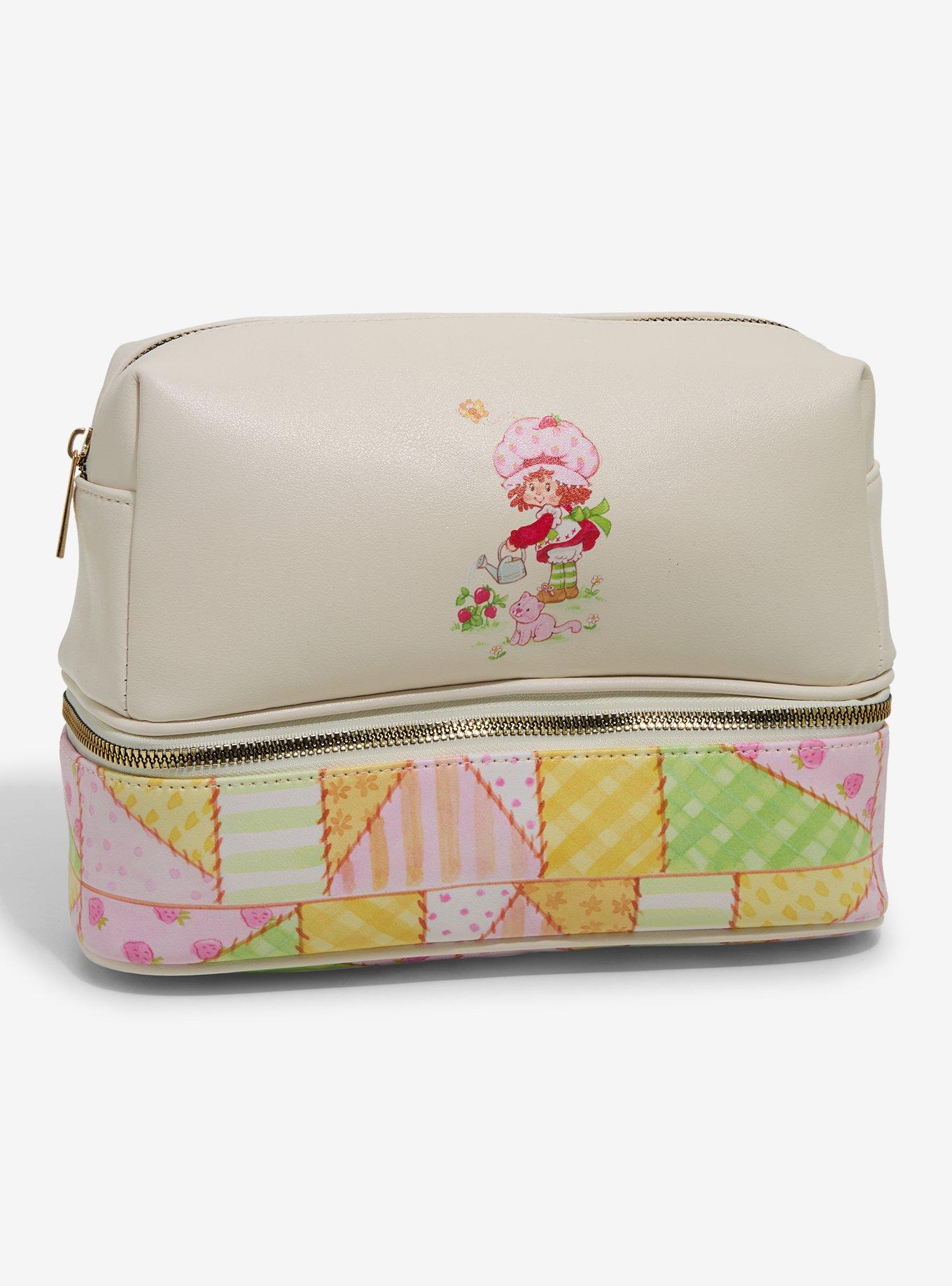 Strawberry Shortcake Patchwork Dual Compartment Cosmetic Bag - BoxLunch Exclusive, , hi-res