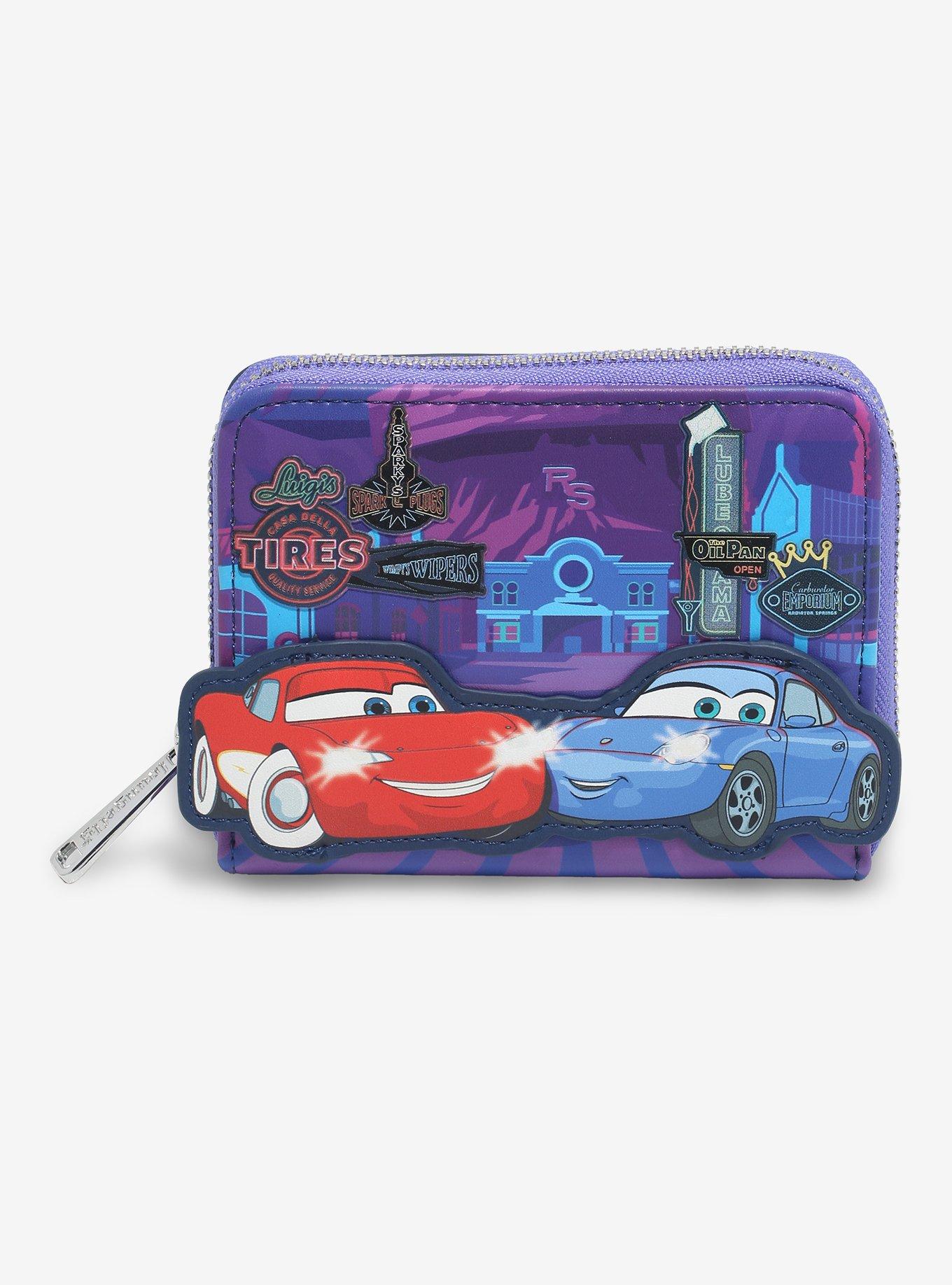 Loungefly Disney Pixar Cars Lightning McQueen & Sally Nighttime Glow-in-the-Dark Zip Wallet — BoxLunch Exclusive, , hi-res