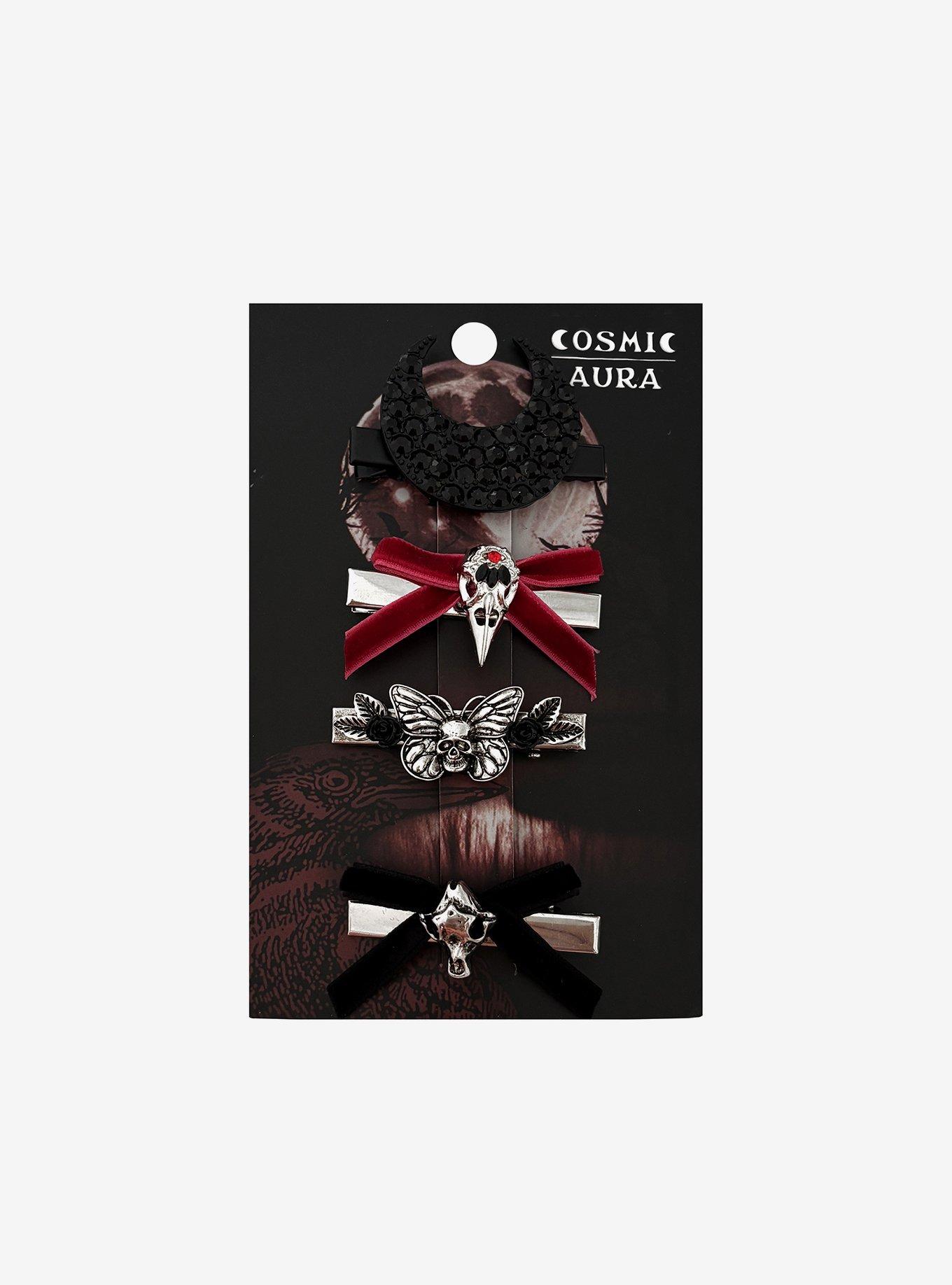 Cosmic Aura Animal Skull & Moth Hair Clip Set, , hi-res