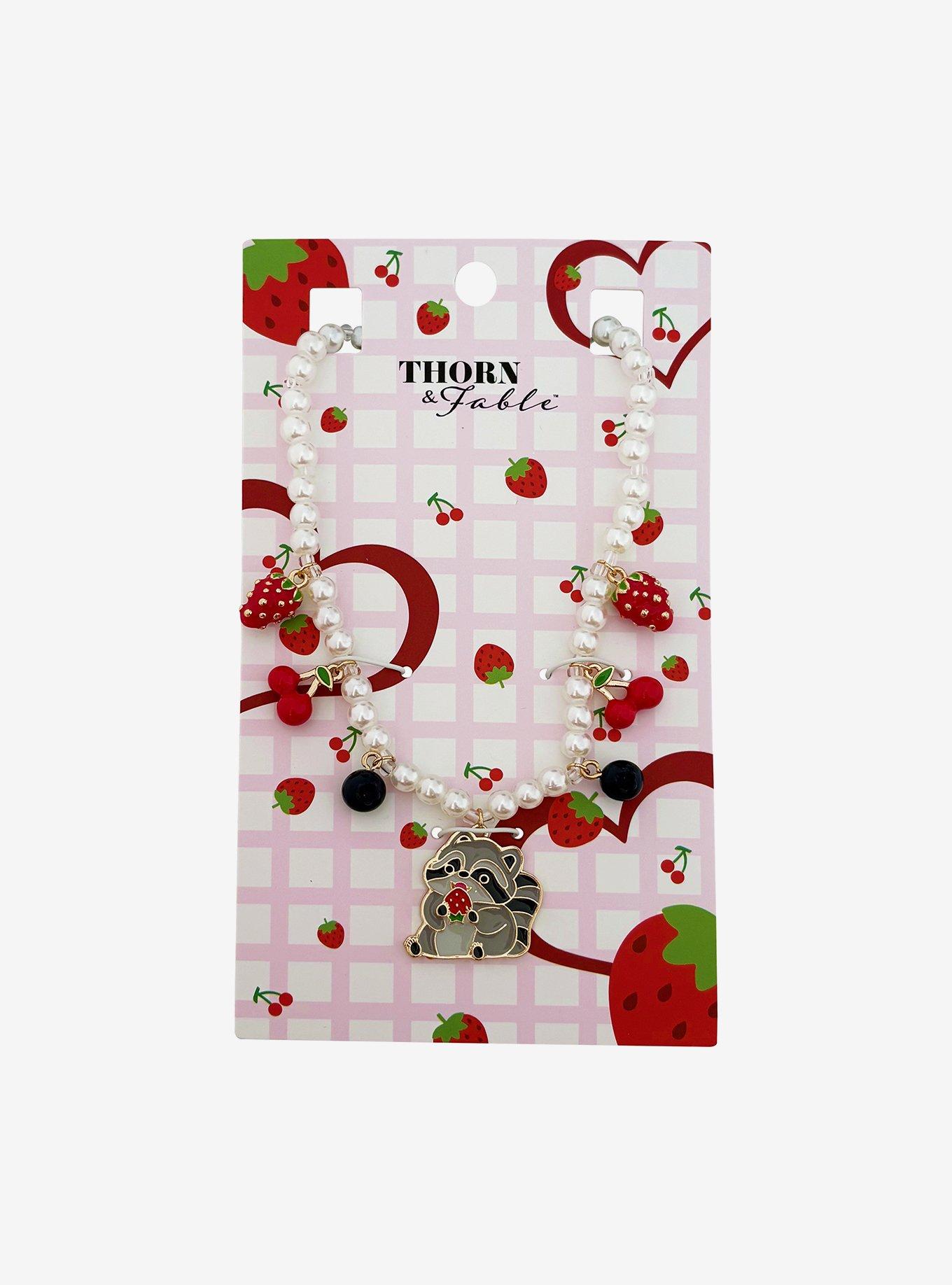 Thorn & Fable Raccoon Fruit Necklace, , hi-res