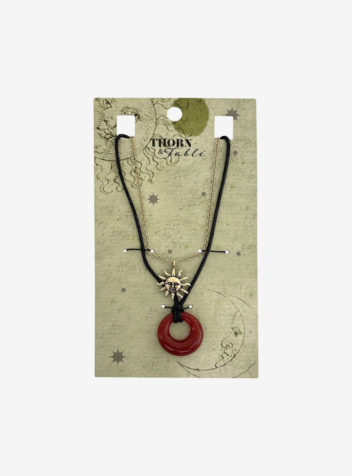Thorn & Fable Sunburst Stone Necklace Set, , hi-res