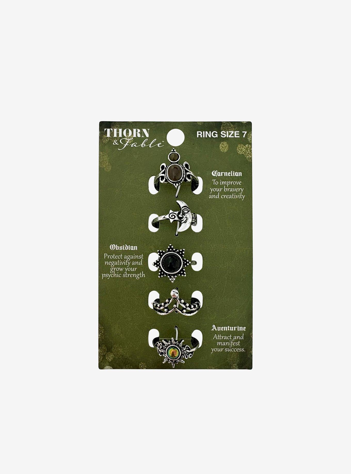 Thorn & Fable Dark Stones Ring Set, , hi-res