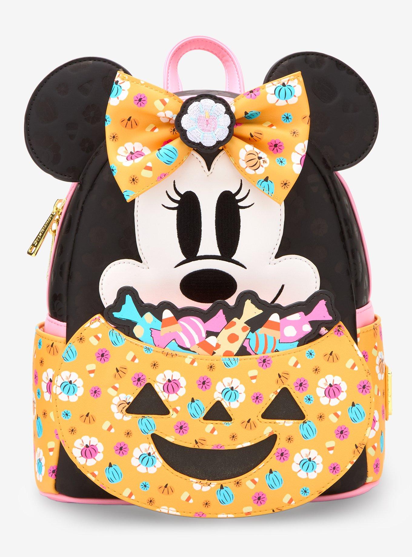 Cute Floral Minnie Mouse Loungefly with Pumpkin Design Minnie Mouse Cosplay Floral Pumpkin Flap Wallet | Loungefly main image 3