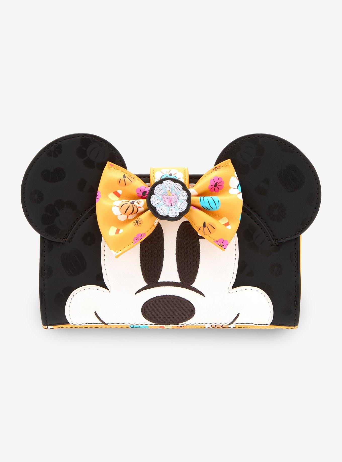 Loungefly Disney Minnie Mouse Floral Pumpkin Mini Wallet, , hi-res