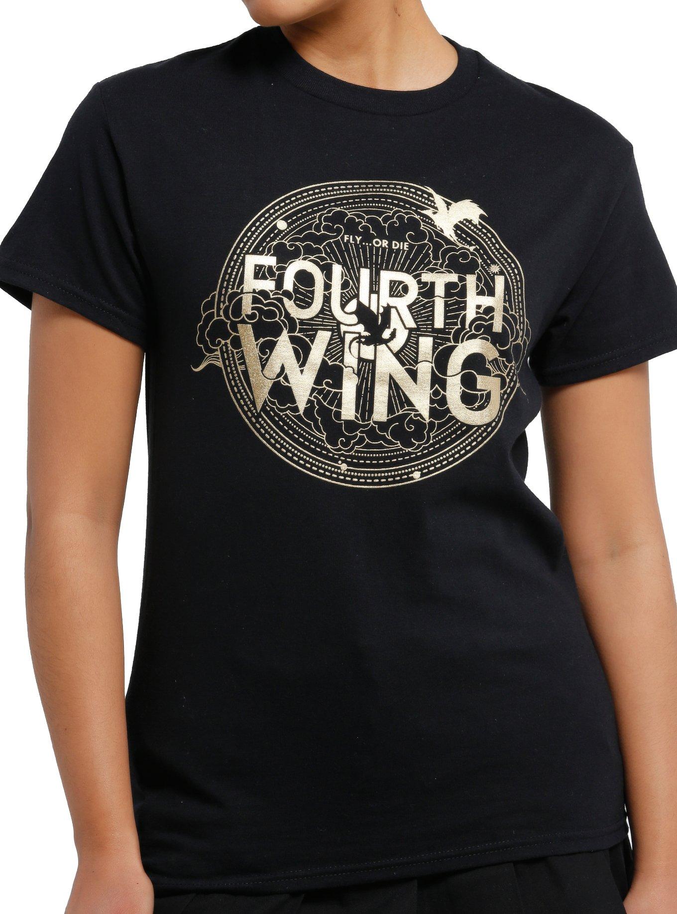 Fourth Wing Metallic Logo Boyfriend Fit Girls T-Shirt, , hi-res