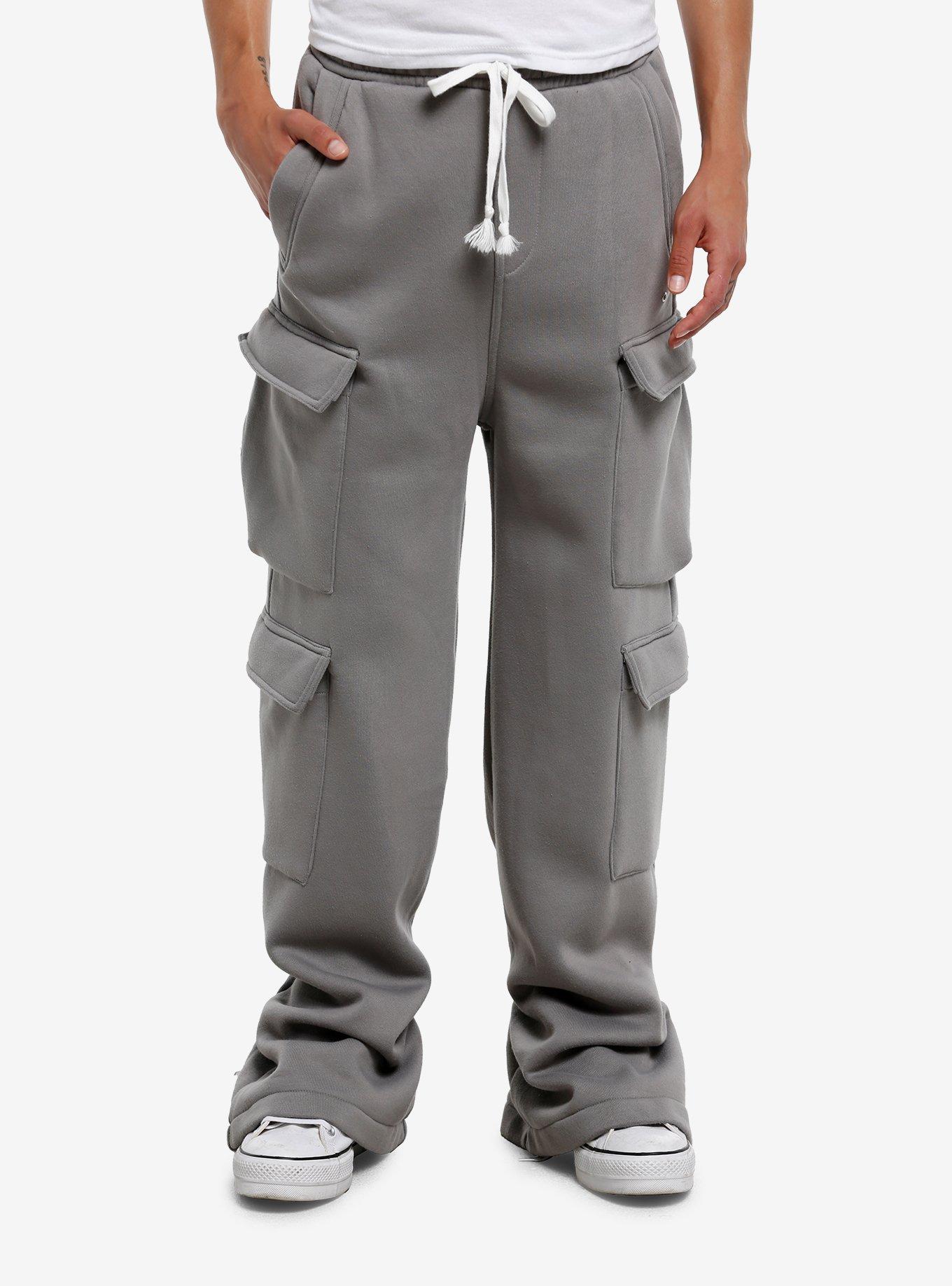 Light Grey Cargo Sweatpants, , hi-res