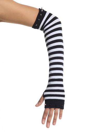 【ポン酢】rurumu: multi stripe arm warmer Long Striped Gloves Blue Hand Warmers Purple Armwarmers