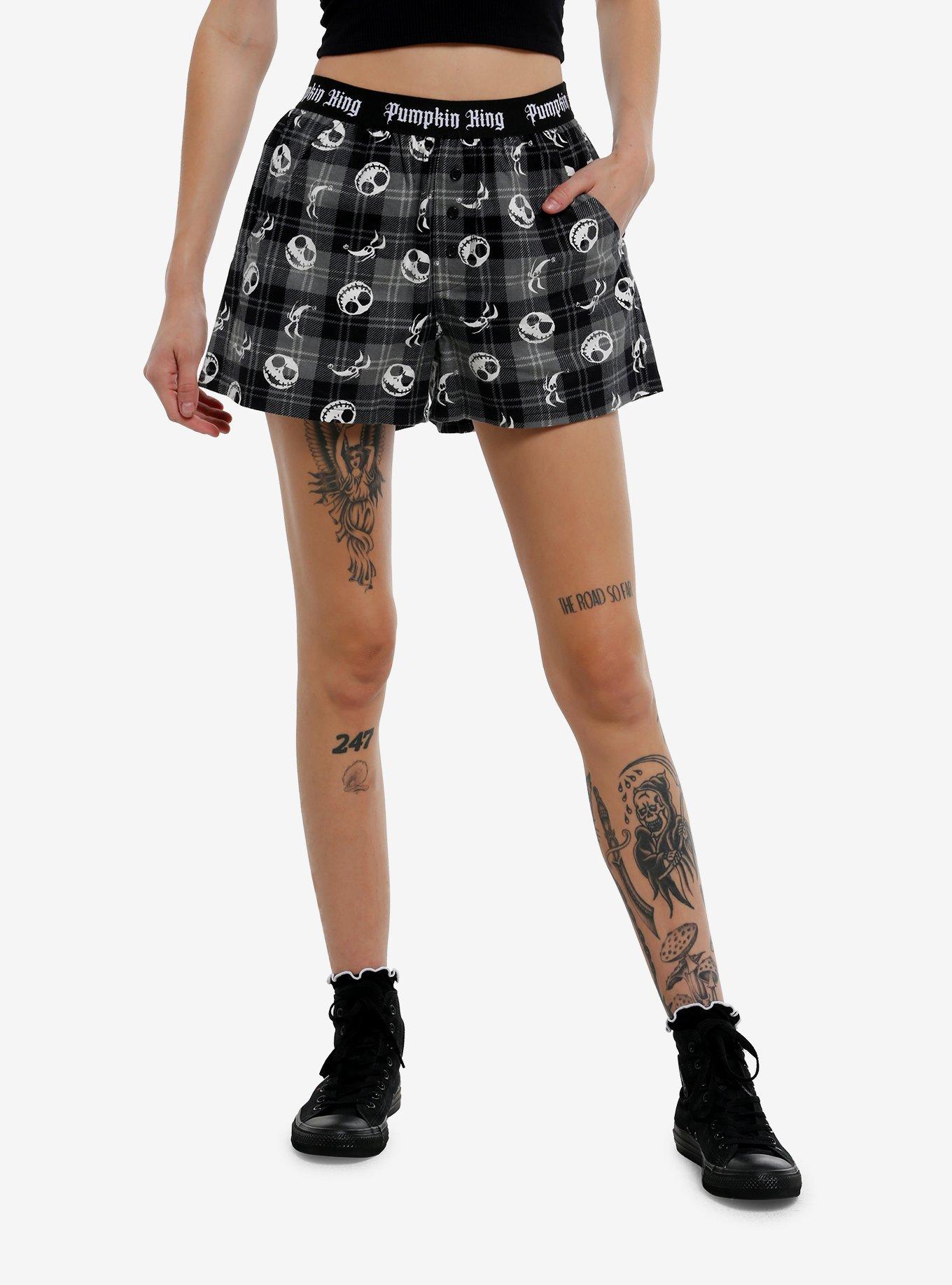 Her Universe The Nightmare Before Christmas Jack Plaid Girls Lounge Shorts, , hi-res