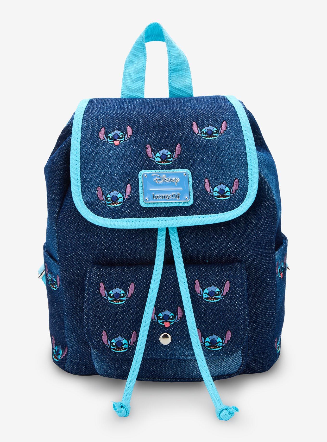 Loungefly Disney Lilo & Stitch Embroidered Denim Mini Backpack — BoxLunch Exclusive , , hi-res