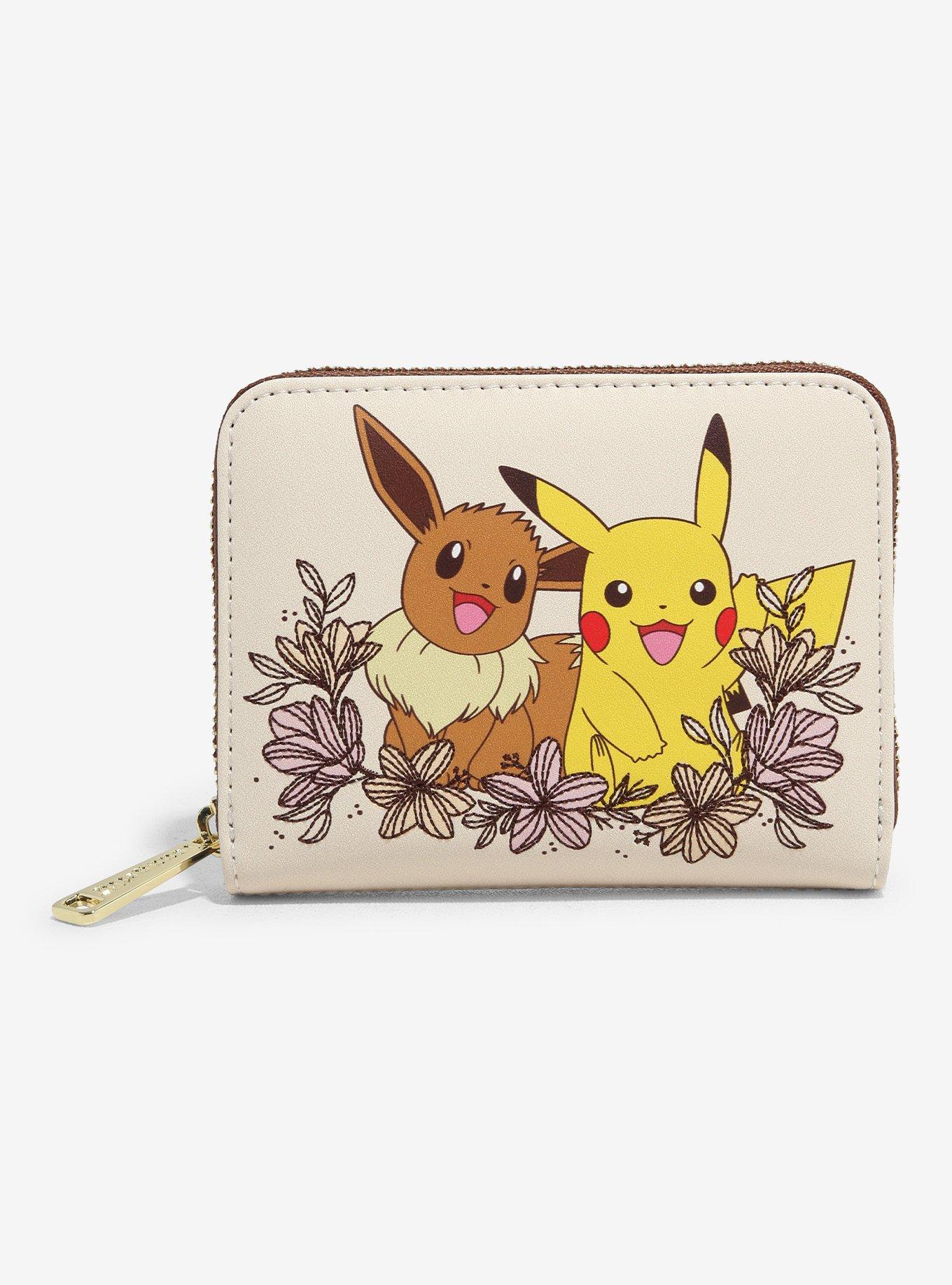 Loungefly Pokémon Pikachu & Eevee Floral Zip Wallet — BoxLunch Exclusive, , hi-res