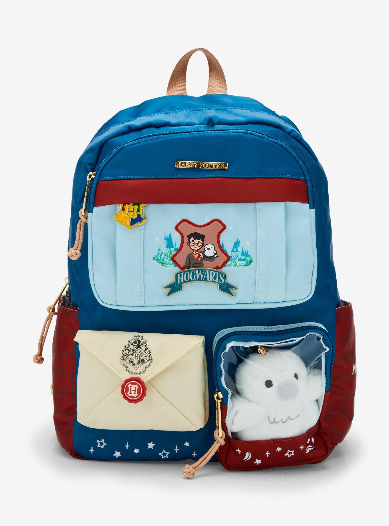 Harry Potter Hogwarts Multi-Pocket Backpack With Hedwig Plush — BoxLunch Exclusive, , hi-res