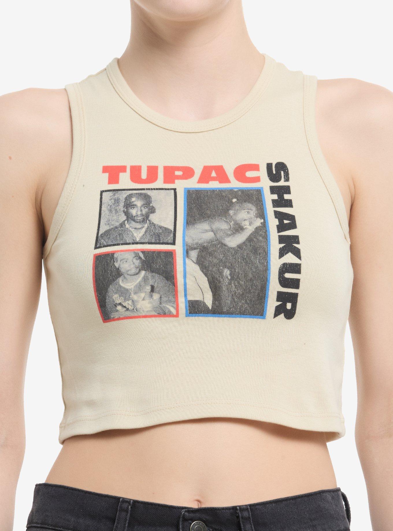 Tupac Photo Panels Girls Crop Tank Top, , hi-res