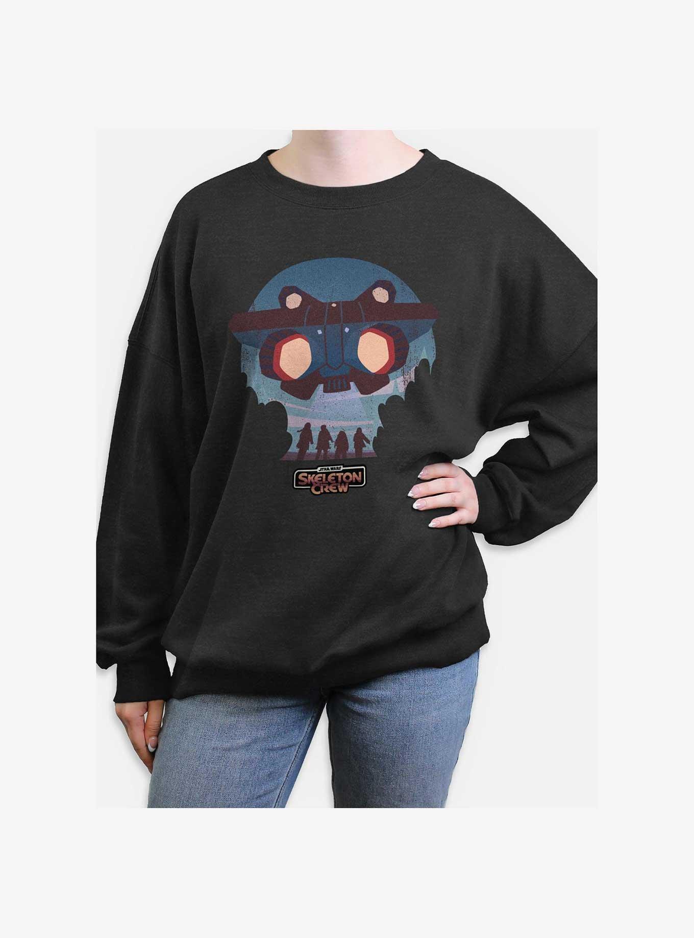 Skeleton Crew Kids And Ship Womens Oversized Sweatshirt, , hi-res