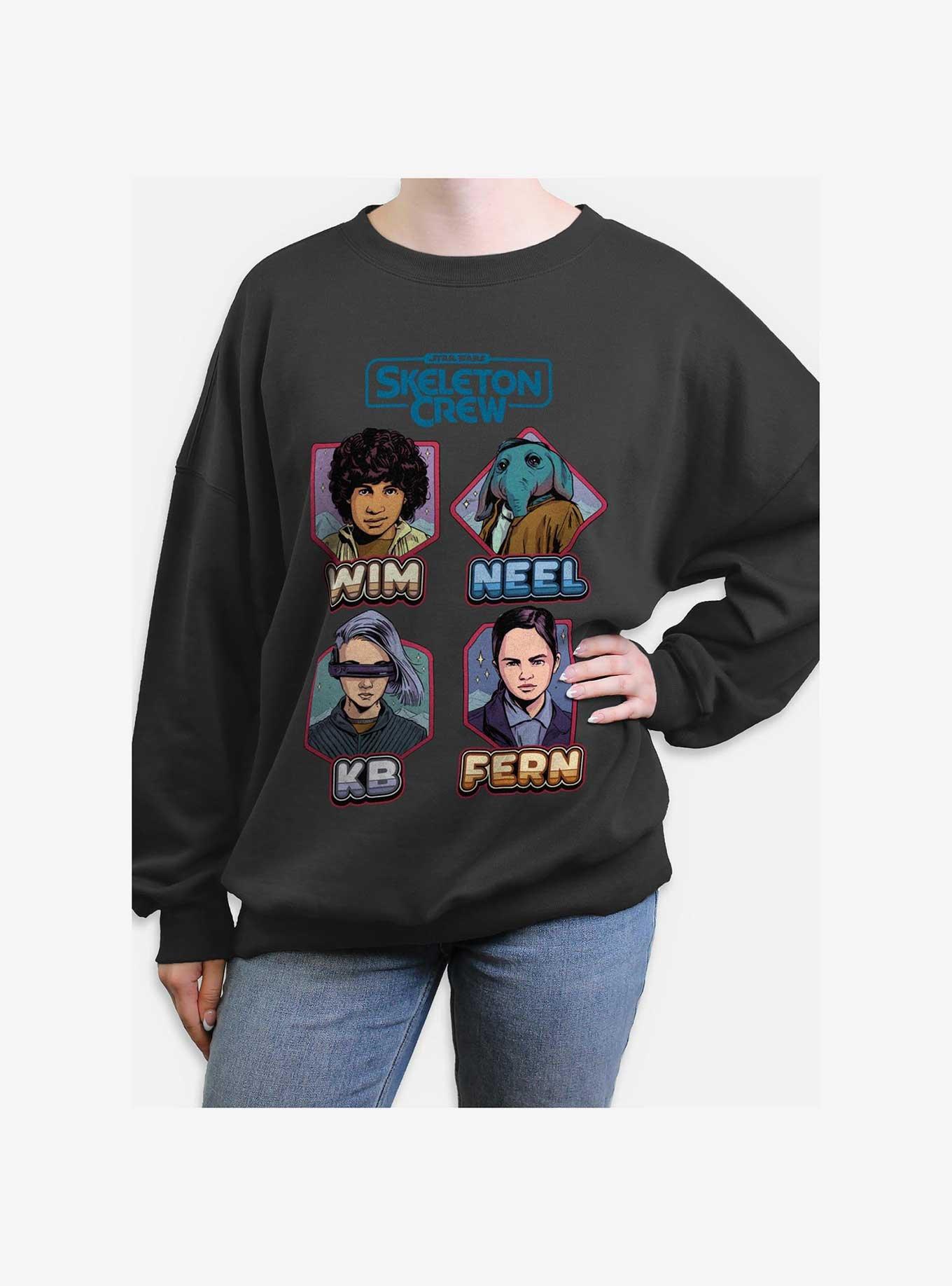 Skeleton Crew Names and Crew Womens Oversized Sweatshirt, , hi-res