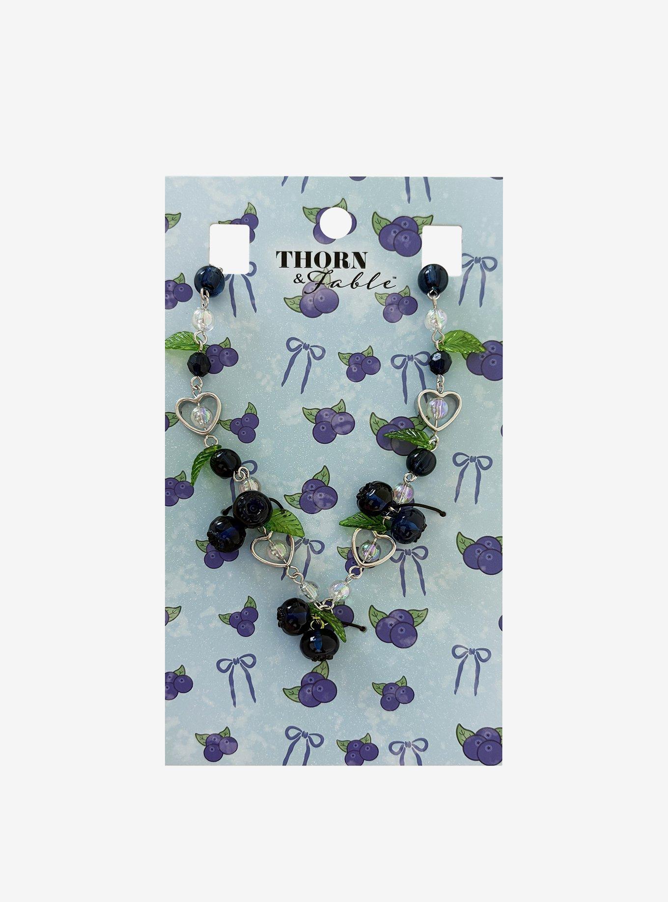 Thorn & Fable Blueberry Heart Choker, , hi-res