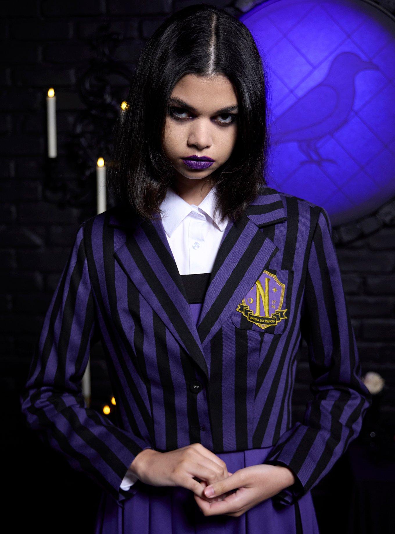 Wednesday Enid Nevermore Academy Uniform Crop Blazer, , hi-res