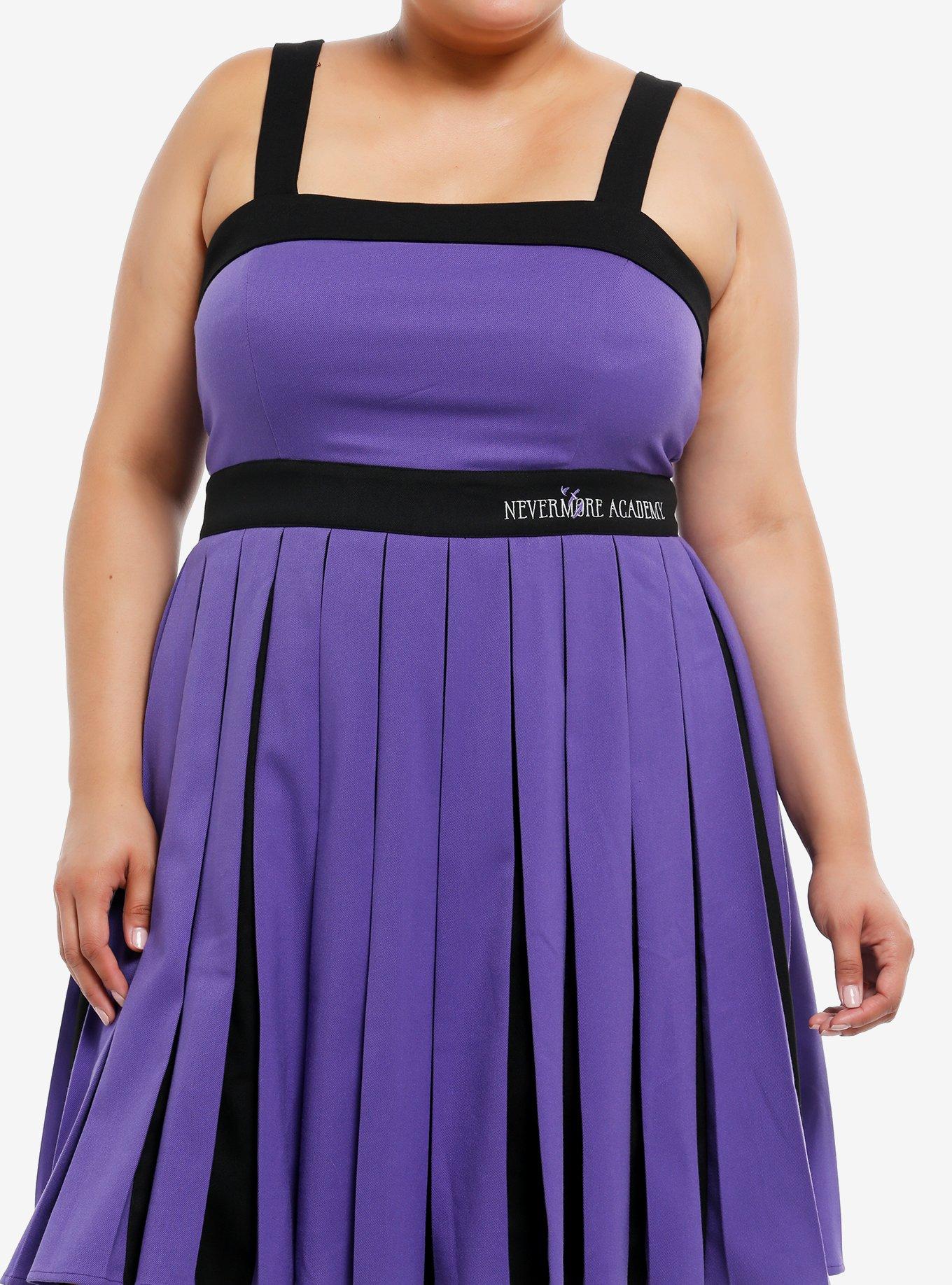Wednesday Enid Nevermore Academy Pleated Tank Dress Plus Size, , hi-res