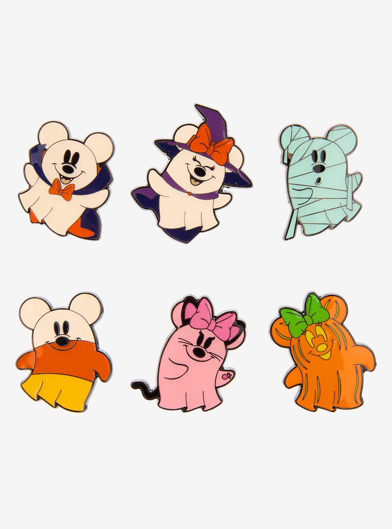 Loungefly Disney Mickey Mouse & Minnie Mouse Halloween Ghosts Blind Box Enamel Pin, , hi-res