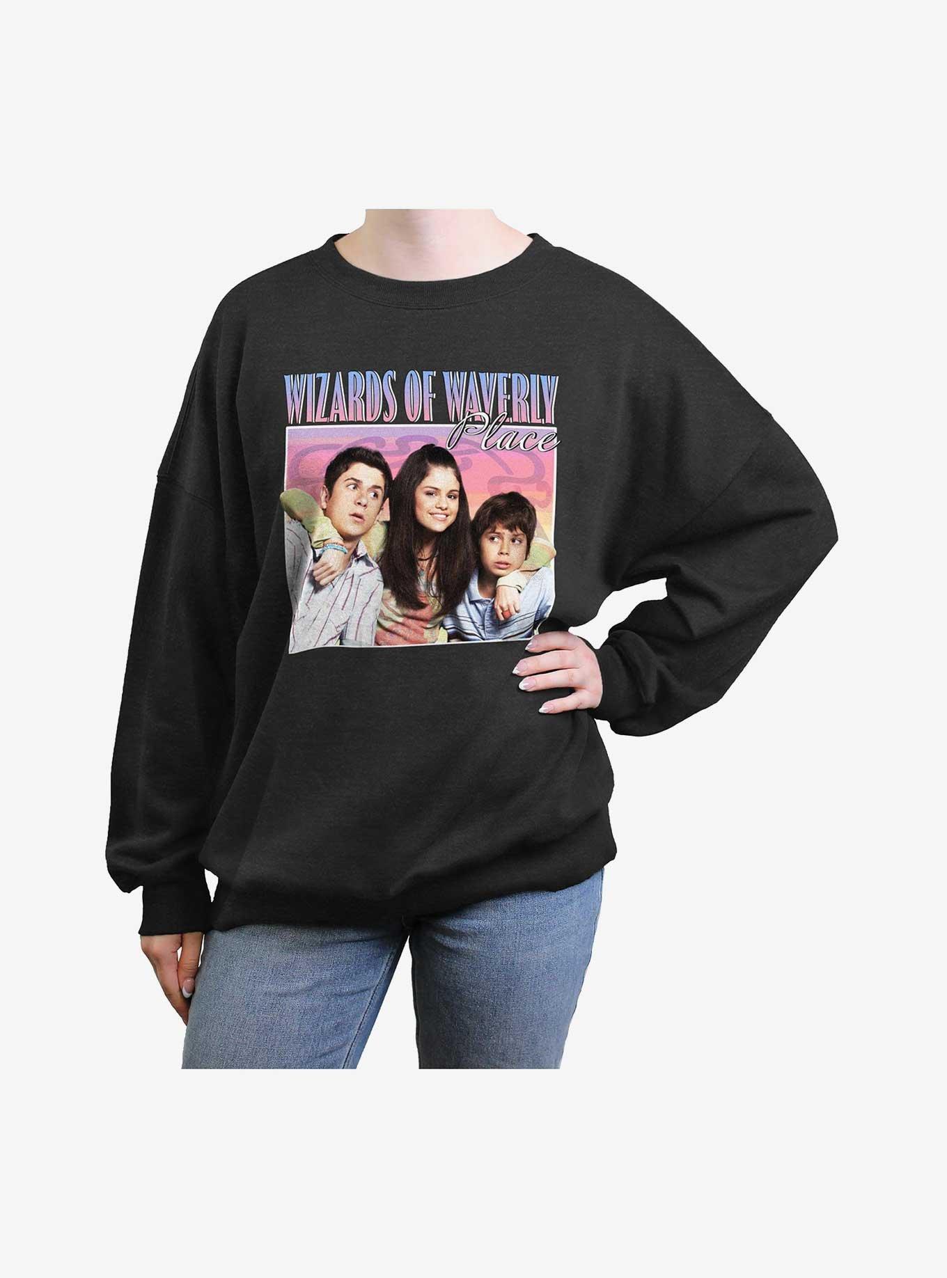 Disney Wizards Of Waverly Place Sibling Love Girls Oversized Sweatshirt, CHAR HTR, hi-res