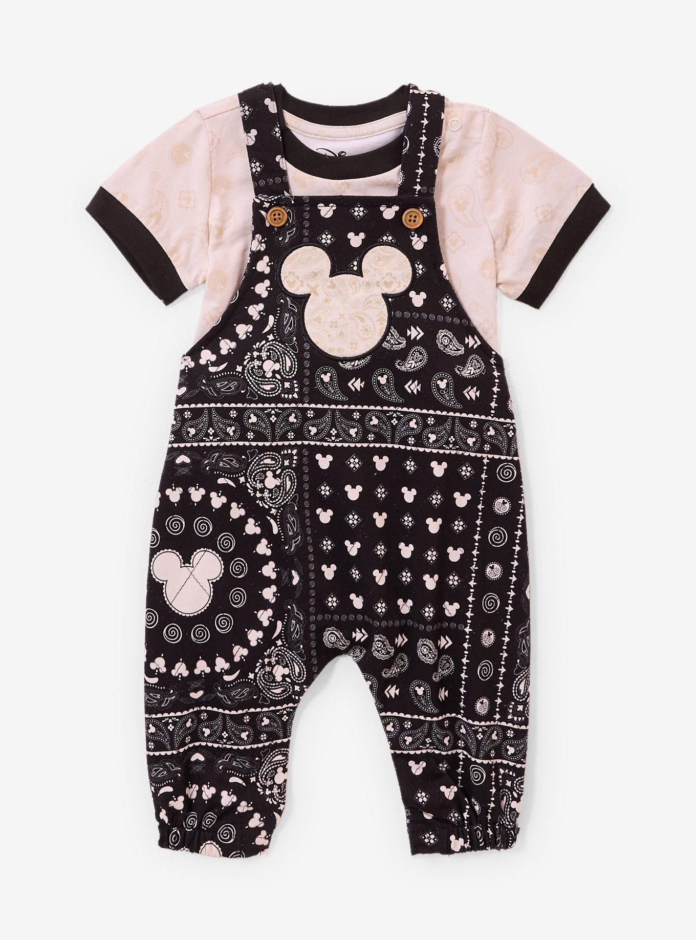 Disney Mickey Mouse Bandana Infant T-Shirt & Overall Set — BoxLunch Exclusive, , hi-res