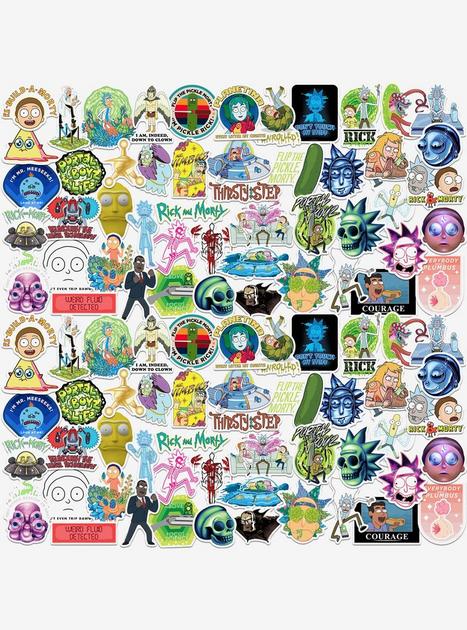 Rick and Morty Trendy 100ct Vinyl Stickers Variety Pack | Hot Topic