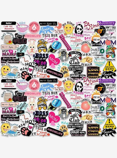 Funny Mom 100ct Vinyl Stickers Variety Pack | Hot Topic
