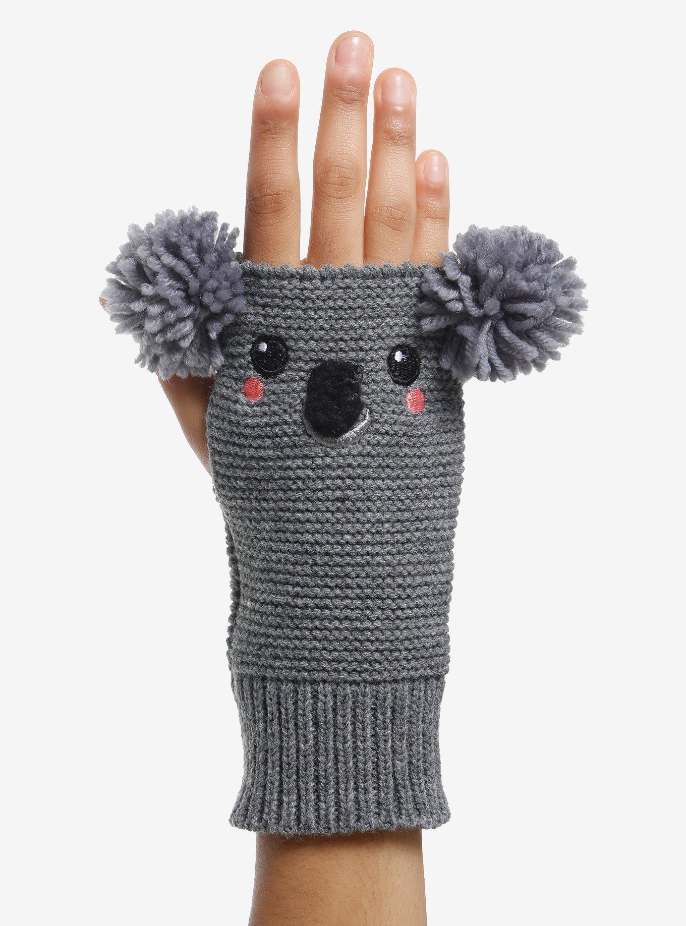 Koala 3D Ear Fingerless Gloves, , hi-res
