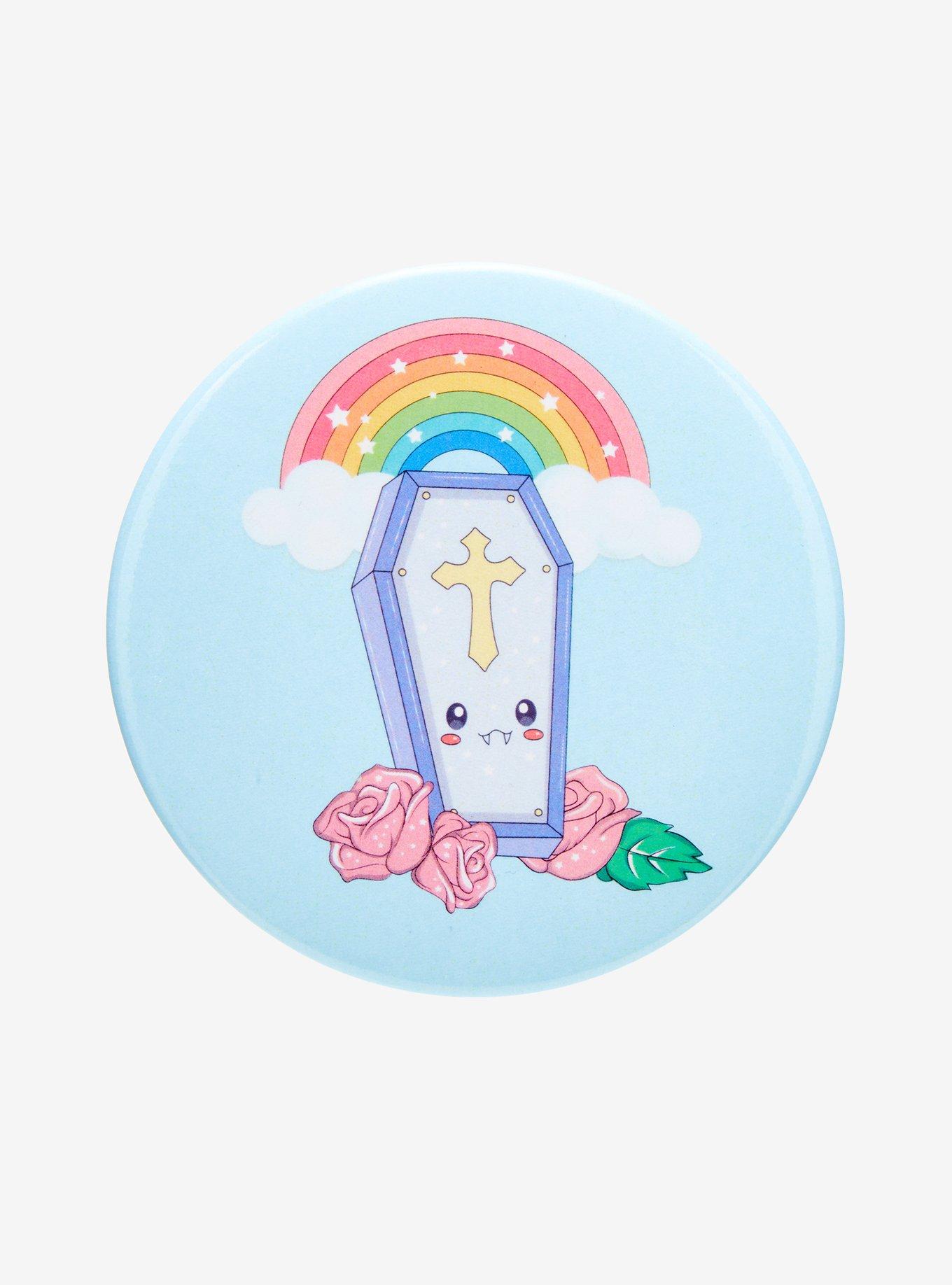 Coffin Rainbow 3 Inch Button, , hi-res