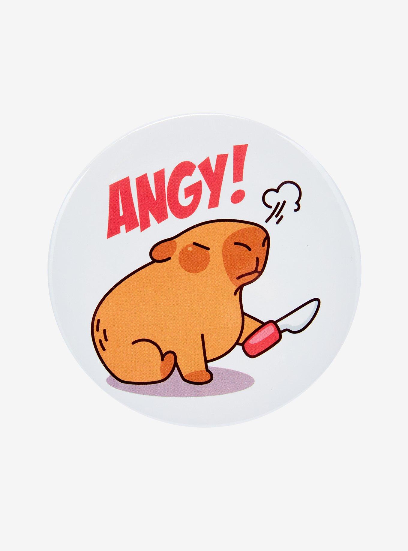 Angy Capybara 3 Inch Button, , hi-res