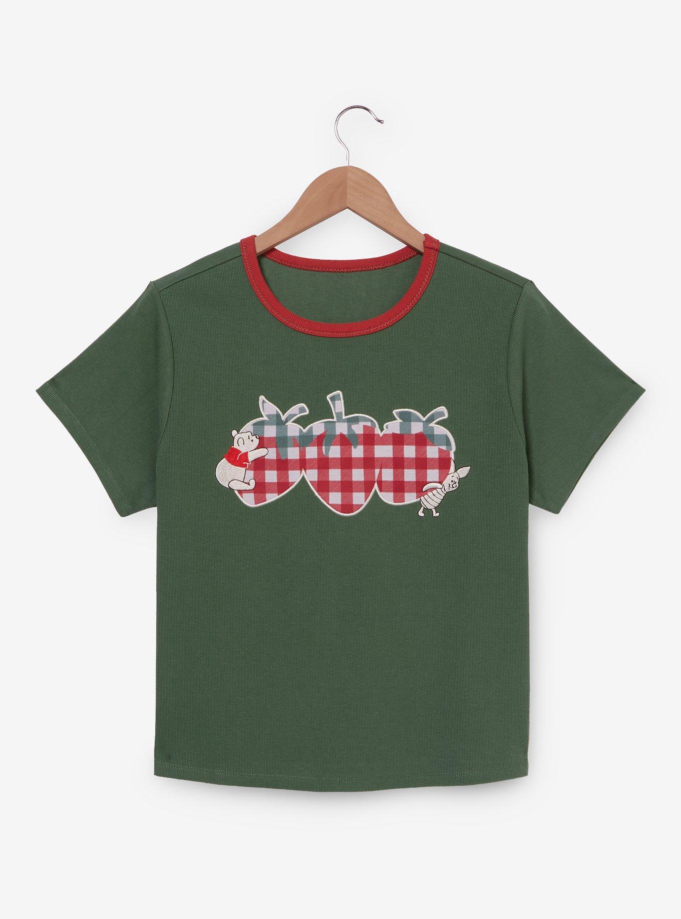Disney Winnie the Pooh Strawberry Gingham Women's Plus Size Baby Tee — BoxLunch Exclusive, , hi-res