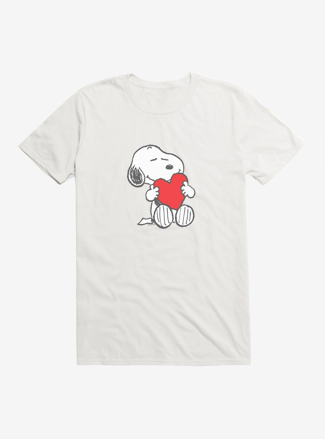 Peanuts Snoopy Valentine's Day Heart Card T-Shirt, WHITE, hi-res