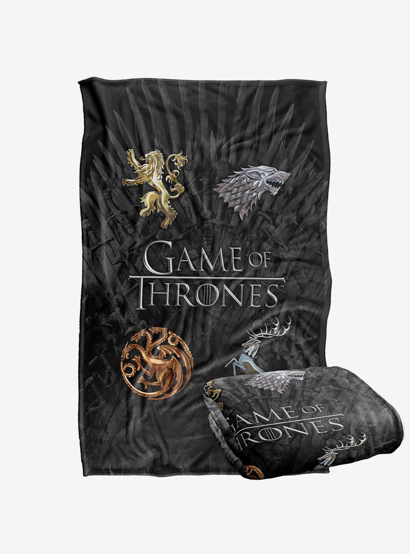 Game of Thrones Chrome House Sigils 36x58" Throw Blanket, , hi-res