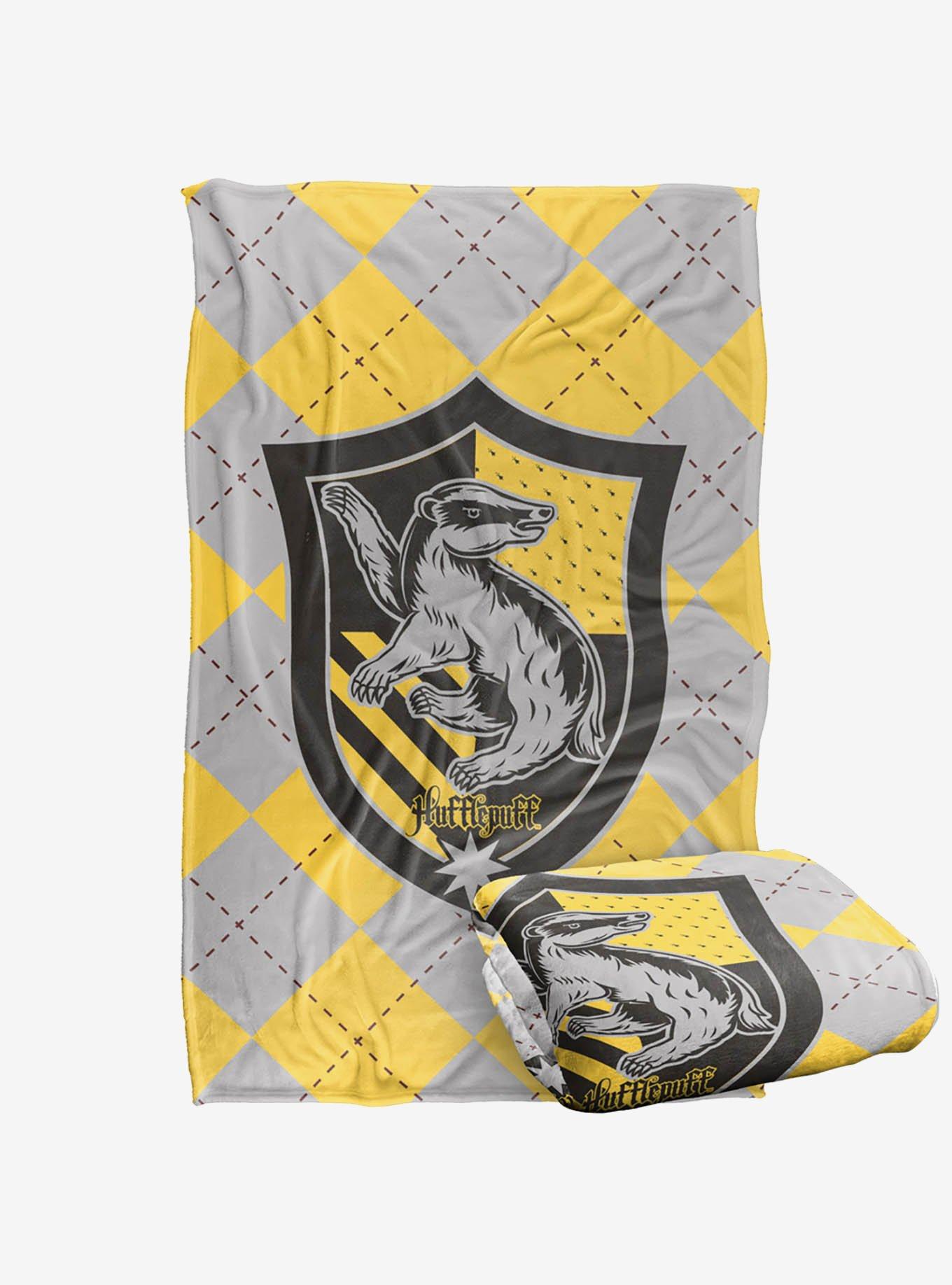 Harry Potter Hufflepuff Plaid Sigil 36x58" Throw Blanket, , hi-res