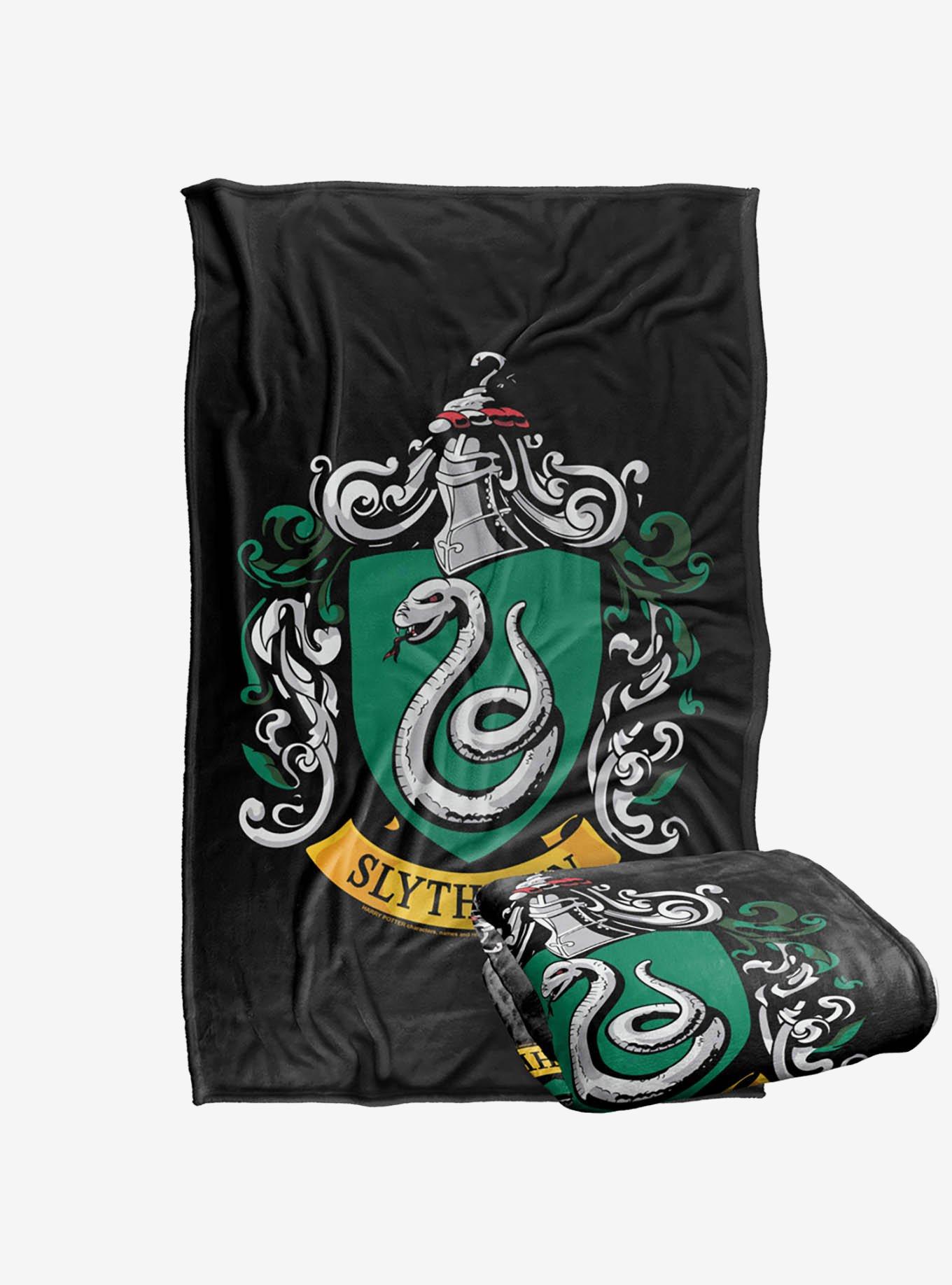 Harry Potter Slytherin Crest Black 36x58" Throw Blanket, , hi-res