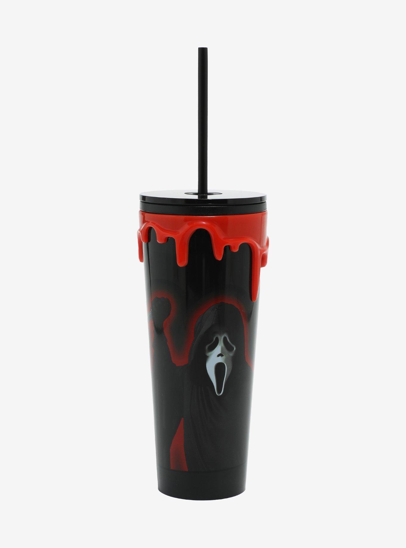 Ghost Face Red Drippy Acrylic Travel Cup, , hi-res