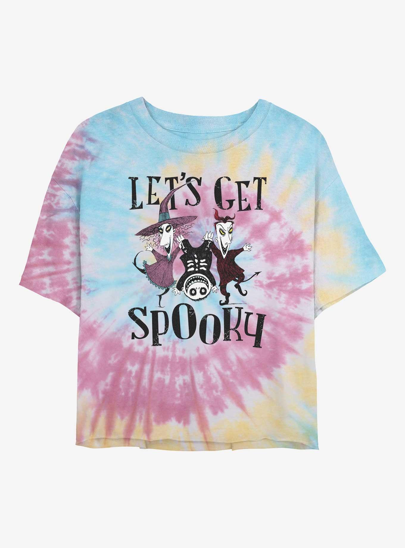 Disney The Nightmare Before Christmas Get Spooky Tie Dye Crop Womens  T-Shirt, , hi-res