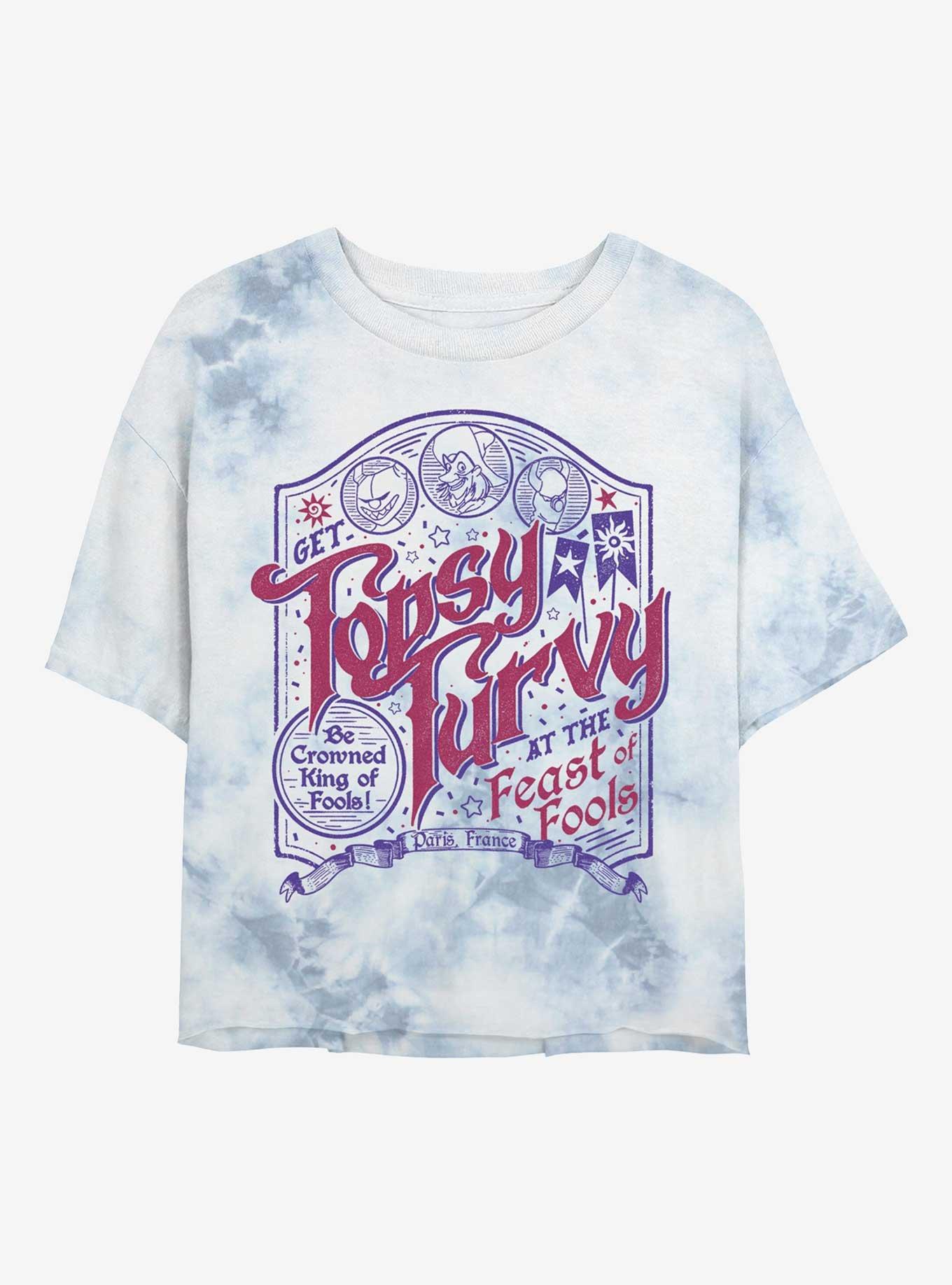 Disney The Hunchback Of Notre Dame Topsy Turvy Girls Tie-Dye Crop T-Shirt, WHITEBLUE, hi-res