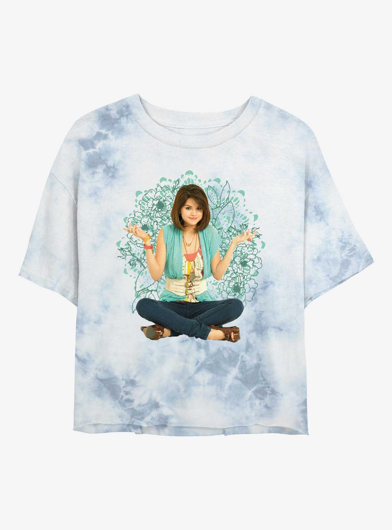 Disney Wizards Of Waverly Place Floral Alex Russo Girls Tie-Dye Crop T-Shirt, WHITEBLUE, hi-res