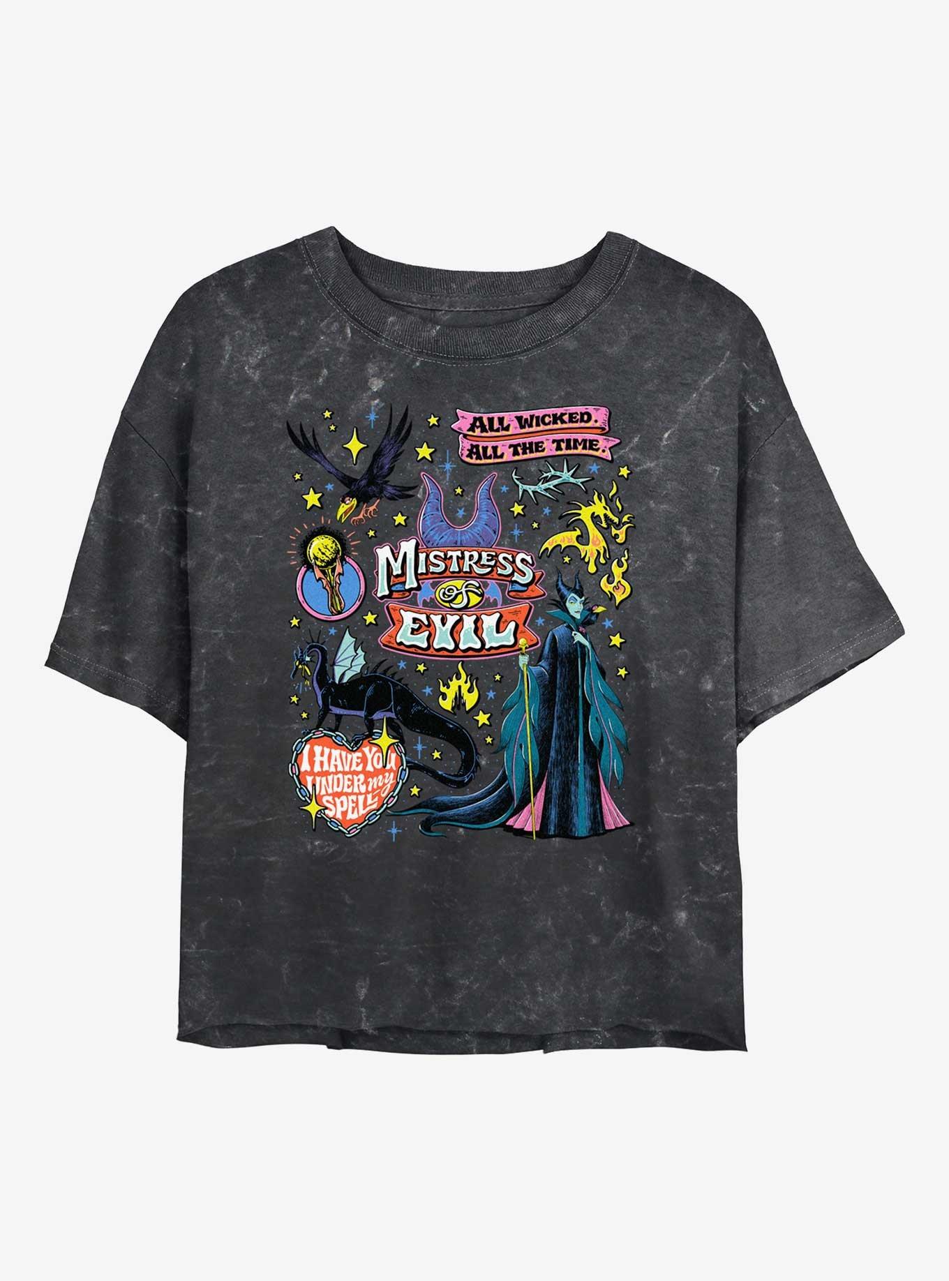 Disney Villains Mistress Of Evil Girls Mineral Wash Crop T-Shirt, , hi-res