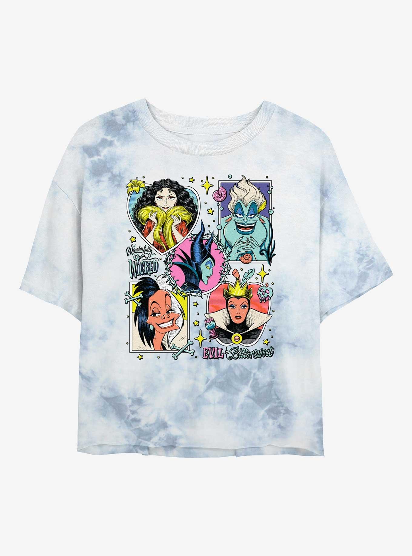 Disney Villains Evils And Bittersweet Girls Tie-Dye Crop T-Shirt, , hi-res