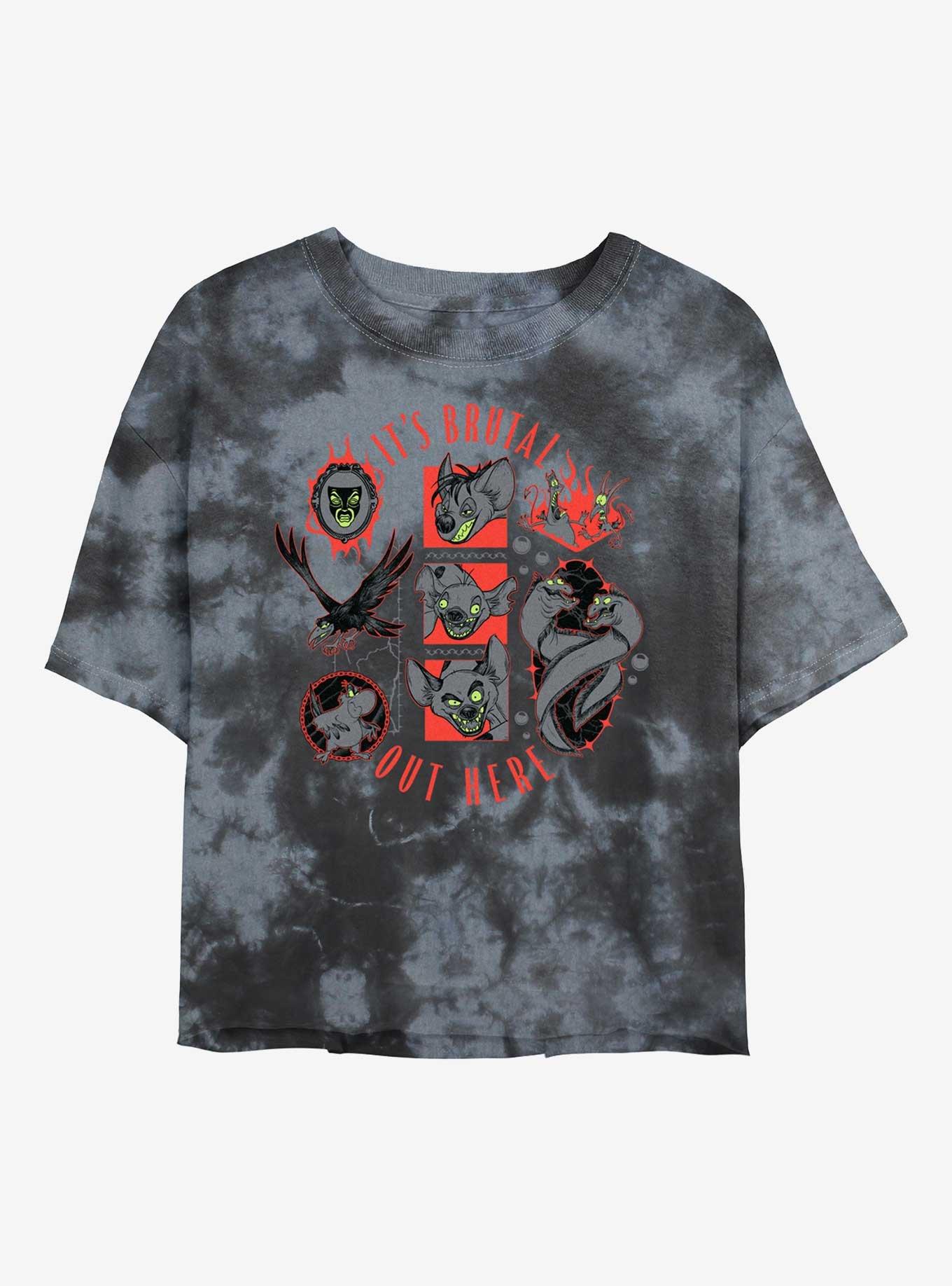 Disney Villains Brutal Out There Girls Tie-Dye Crop T-Shirt, , hi-res