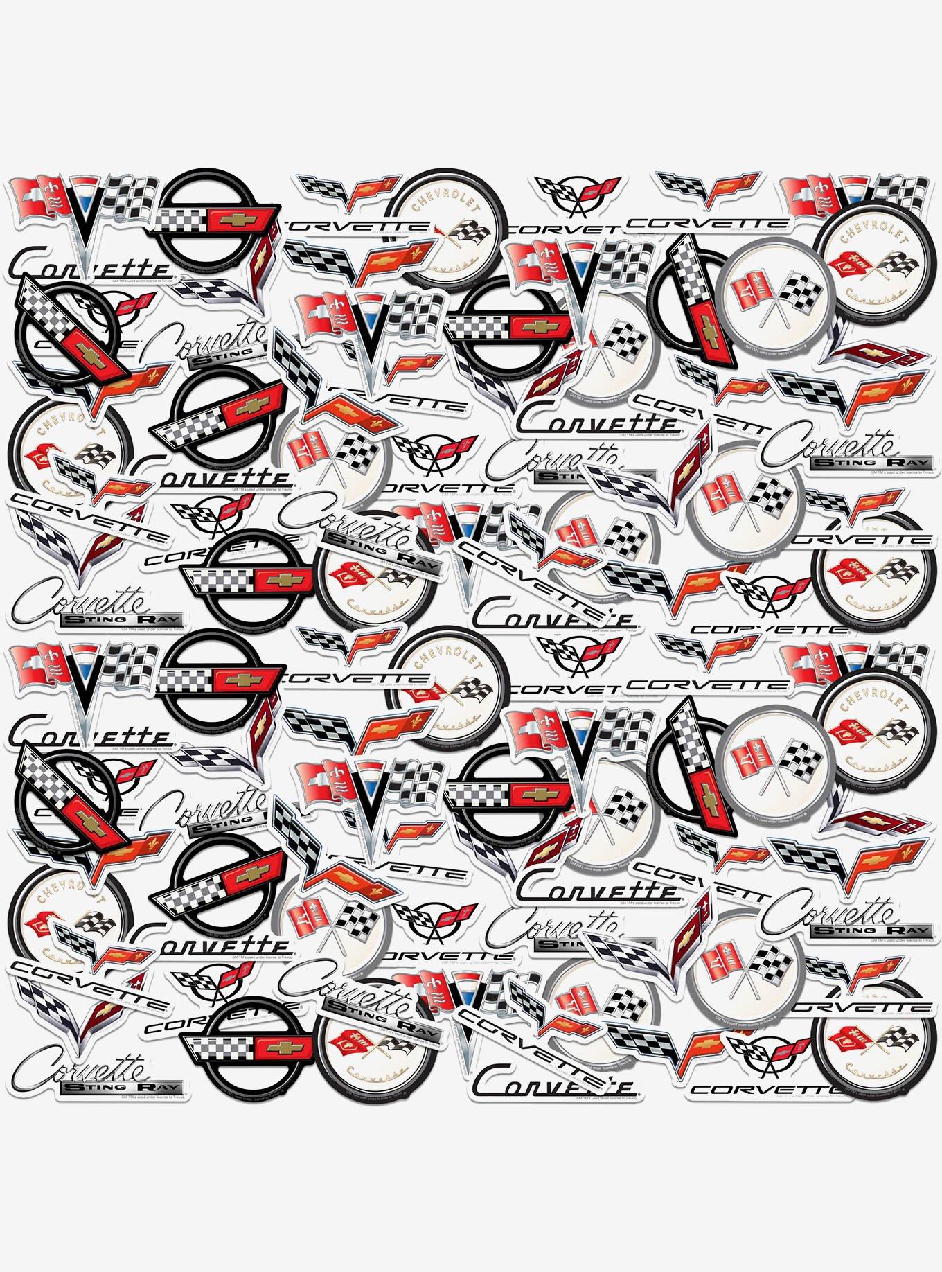 Chevrolet Corvette 100ct Vinyl Stickers Variety Pack, , hi-res