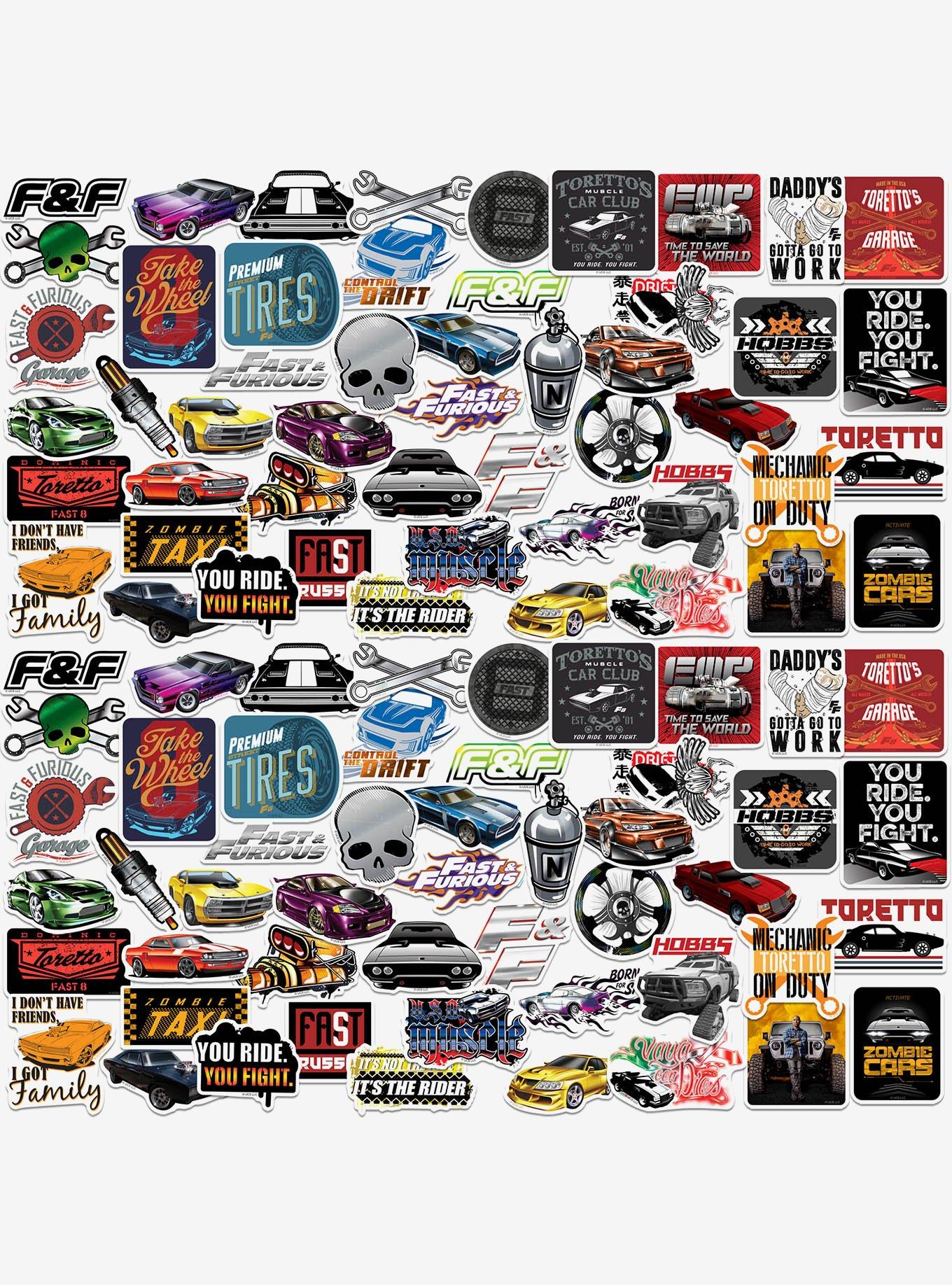 Fast & Furious 100ct Vinyl Stickers Variety Pack, , hi-res