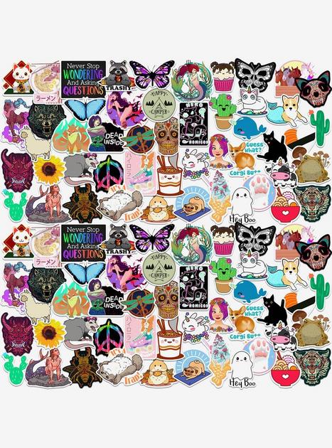 Random Cool Sticker Decals 100ct Vinyl Stickers Variety Pack | BoxLunch