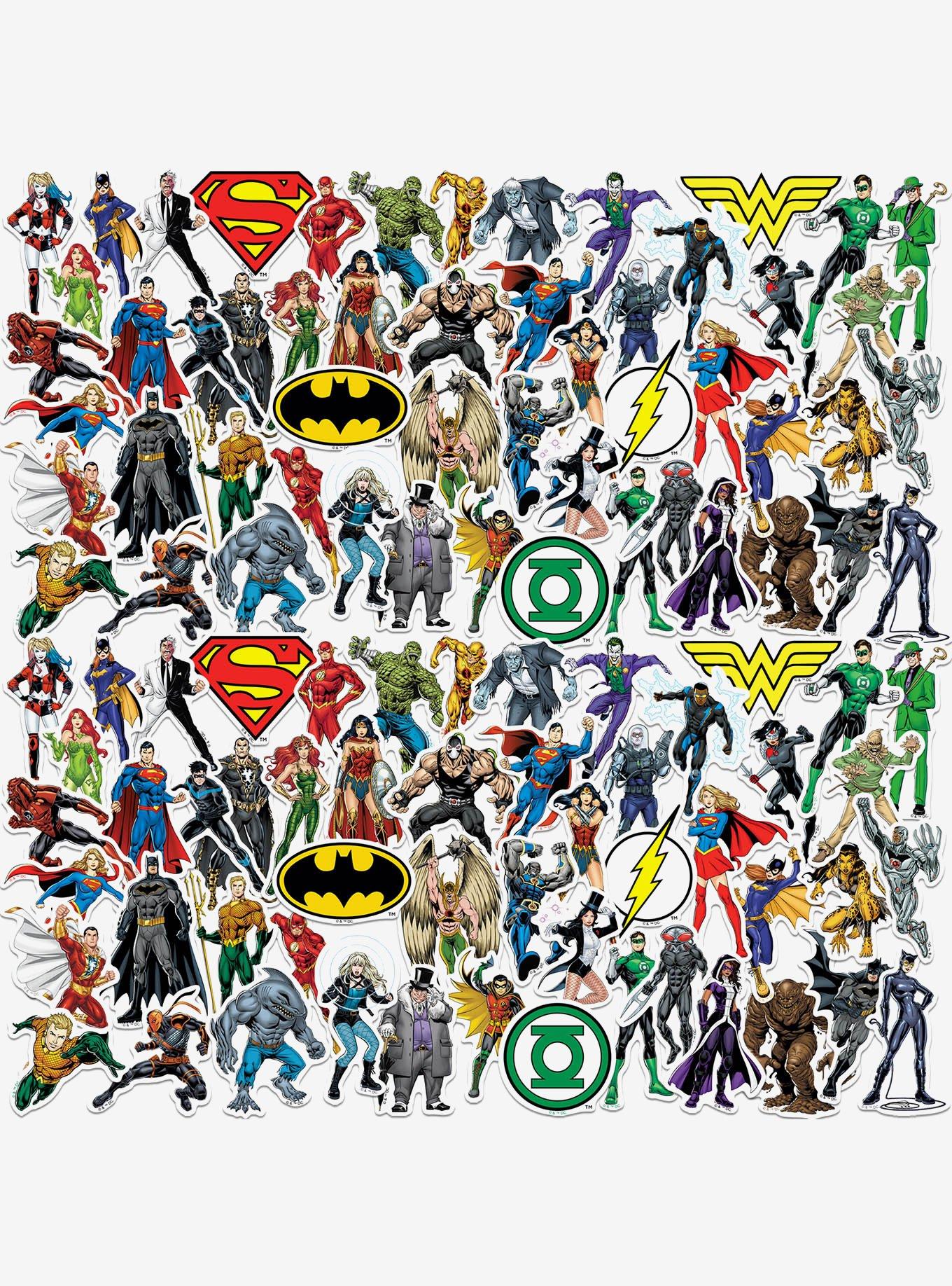 DC Comics Justice League Core Characters 100ct Vinyl Stickers Variety Pack, , hi-res