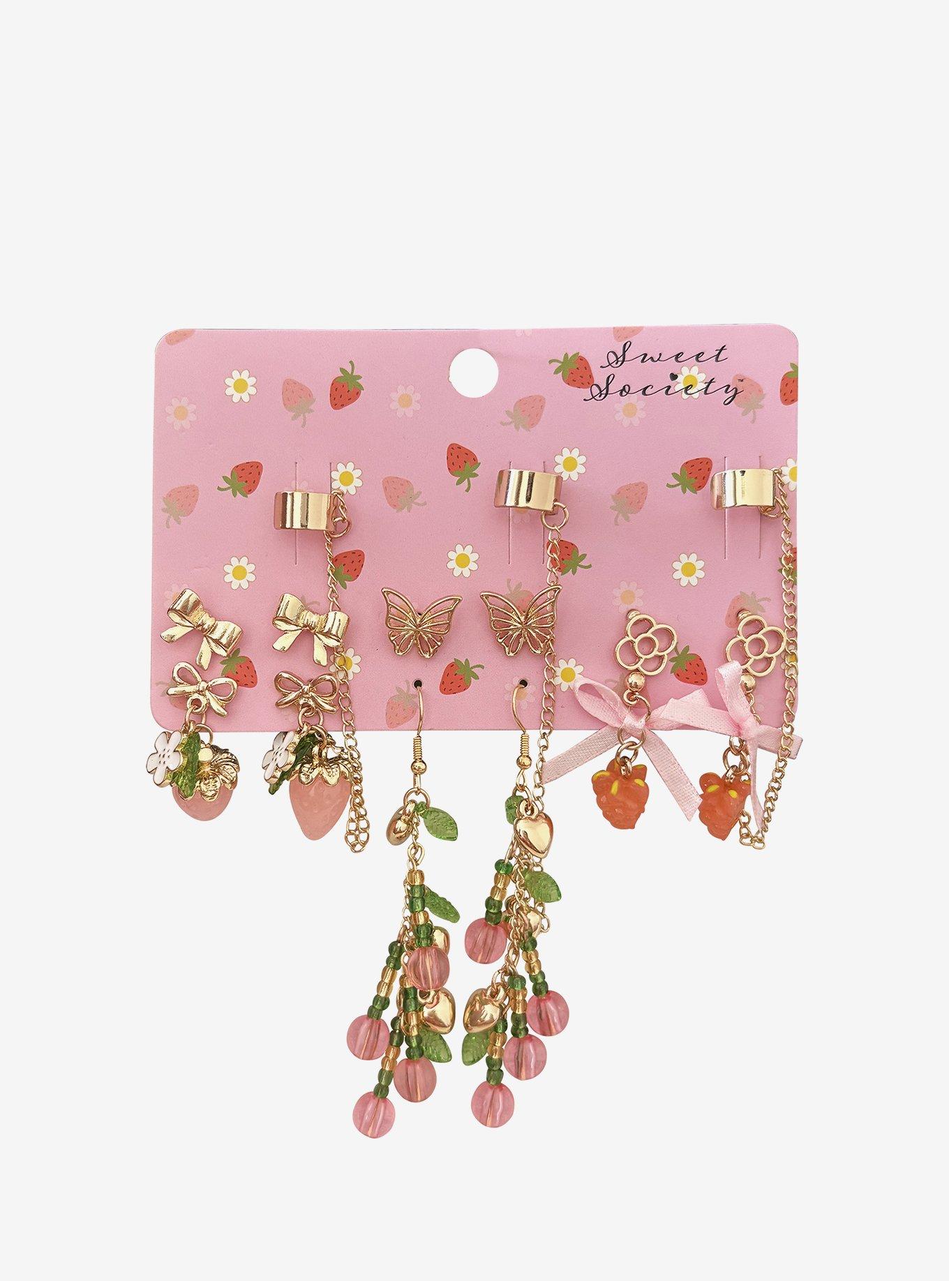 Sweet Society Coquette Fruit Cuff Earring Set, , hi-res