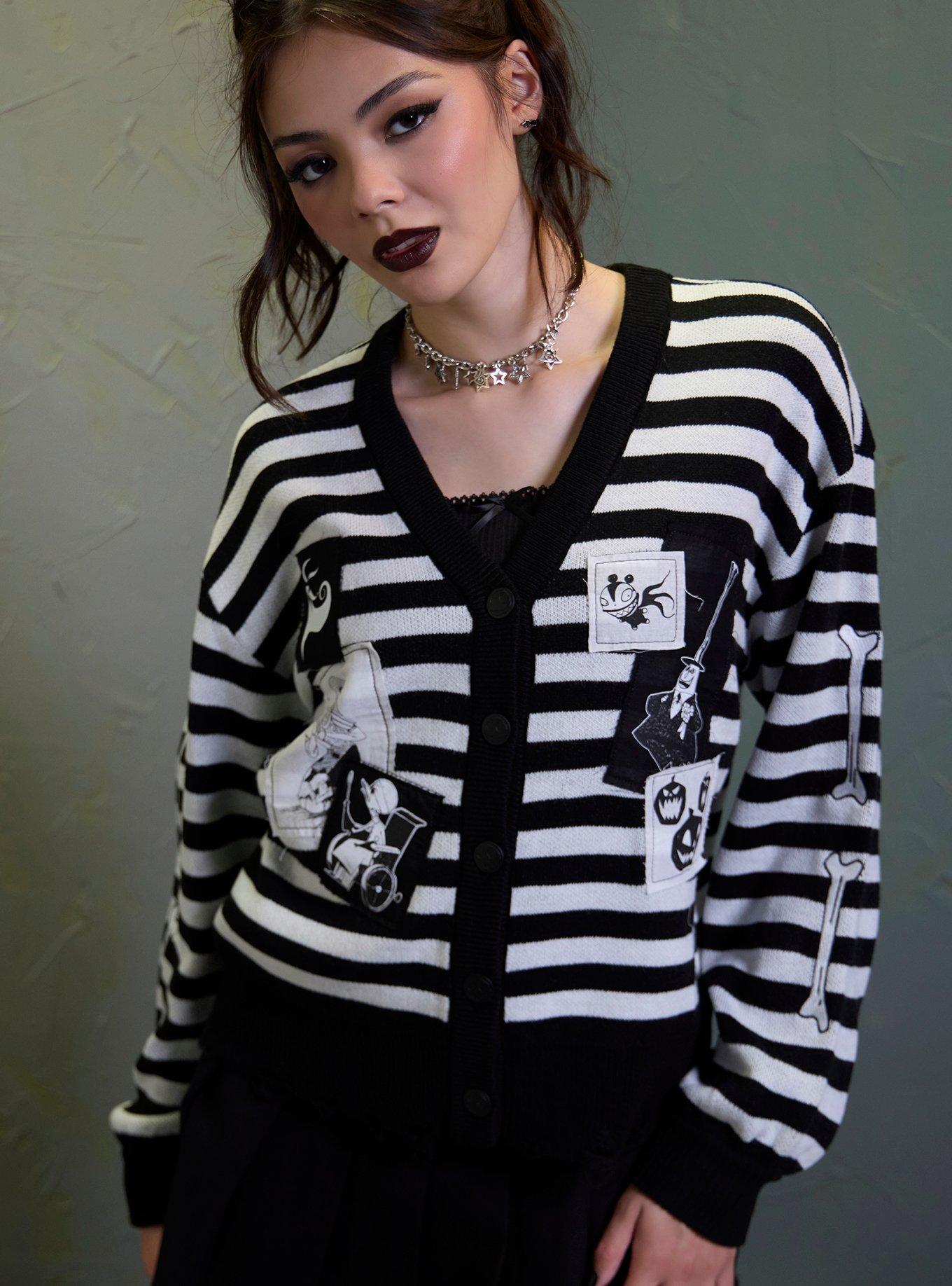 Her Universe The Nightmare Before Christmas Character Patch Stripe Cardigan, , hi-res